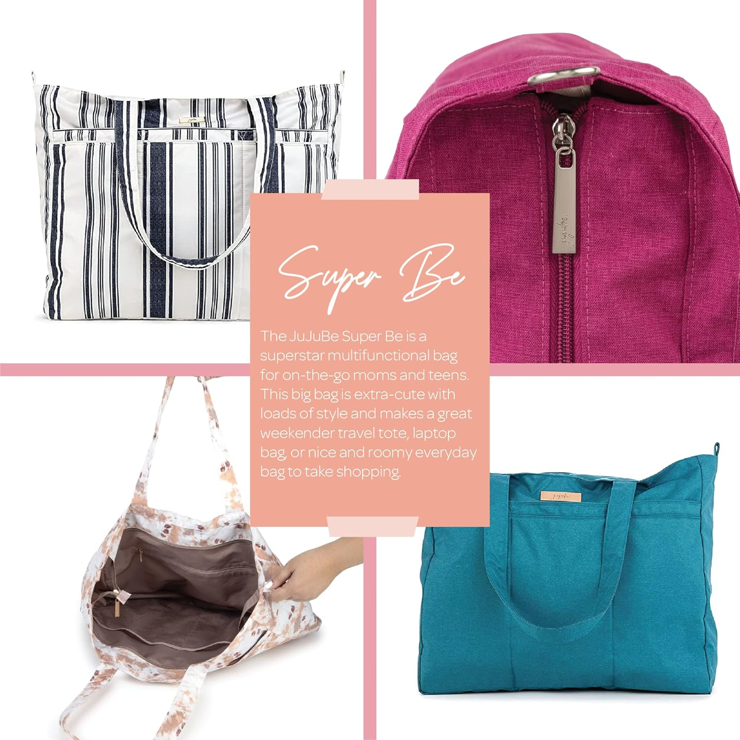 Ju-Ju-Be Super Be Teal Lagoon Chromatics Tote Bag, Teal Lagoon, JB31100 TEL - Geo image number 3