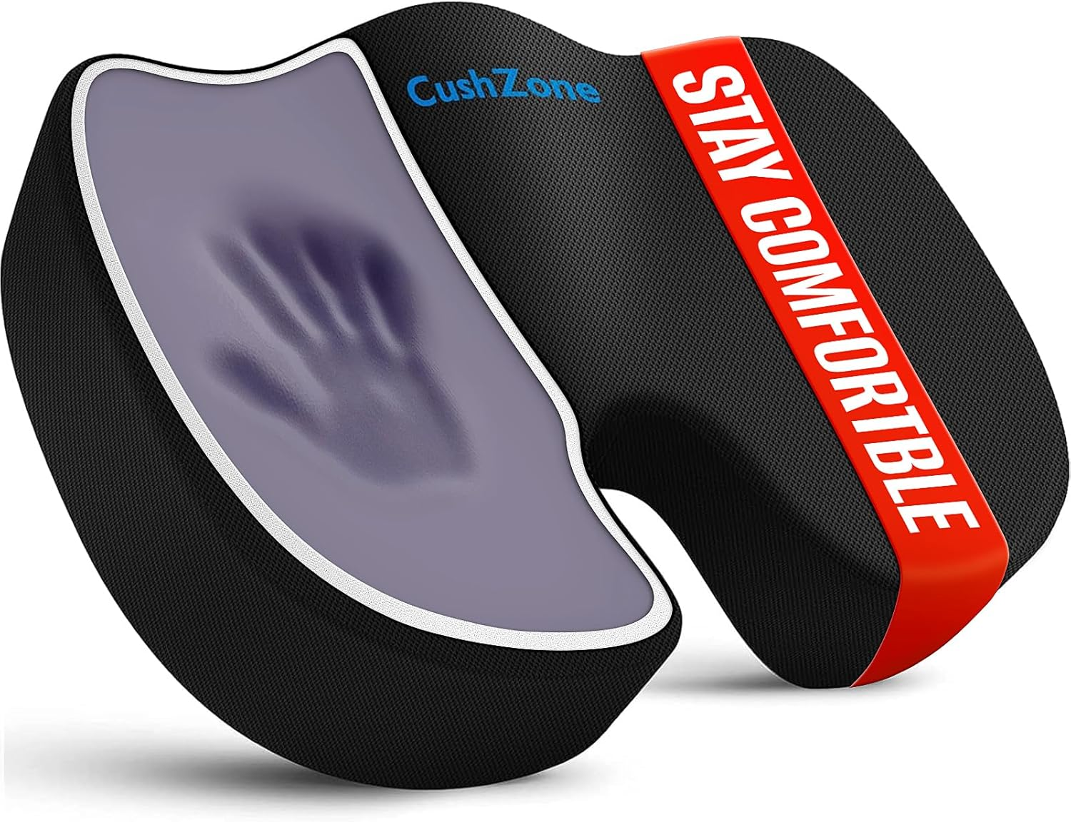 Seat Cushion for Office Chair, Car Seat, Airplane, Bleacher & Wheelchair, Ergonomic Memory Foam, Non-Slip Chair Pad, Office Desk Accessories for Back/Tailbone/Sciatica Pain Relief (Black) image number 1