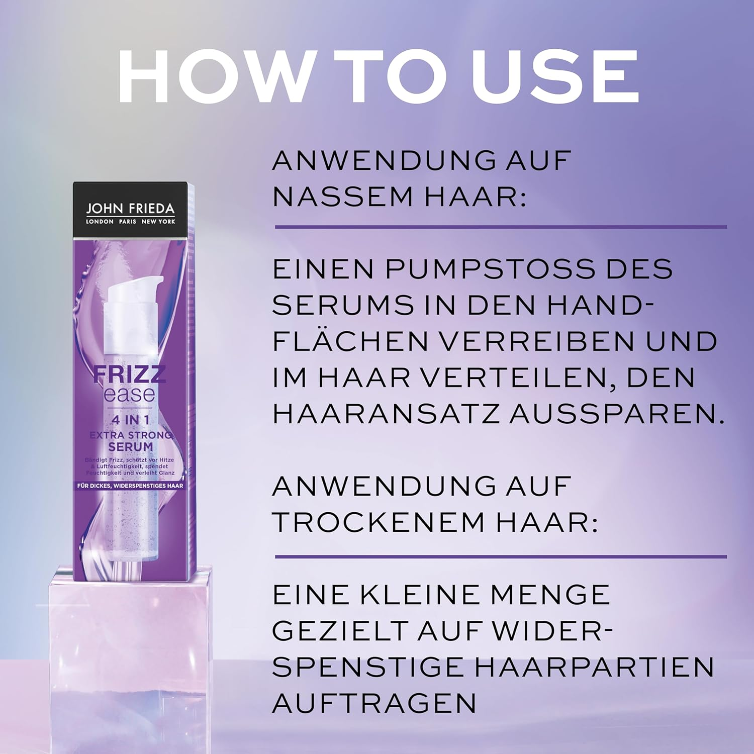 John Frieda 4 in 1 Extra Strong Serum &ndash; Content: 50 Ml &ndash; Hair Type: Thick, Unruly &ndash; from the Frizz Ease Series &ndash; Tames Frizz &ndash; Protects against Heat and Humidity image number 1