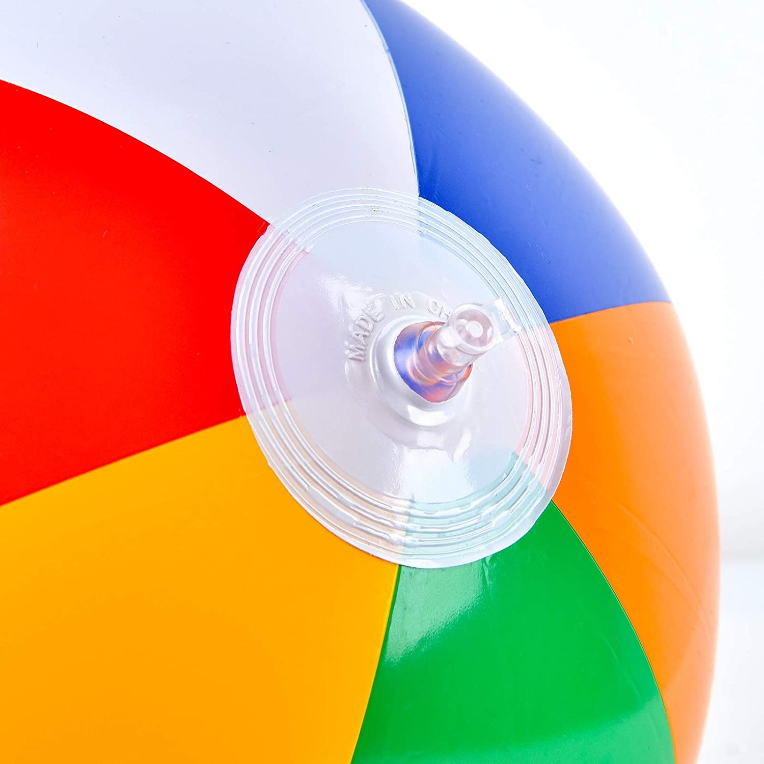 Coopay 30/60 Pack Inflatable Beach Balls Classic Rainbow Swimming Pool Ball Birthday Beach Party Decoration Summer Water Games Gifts 8 to 12 Inches from Inflated to Deflated image number 6