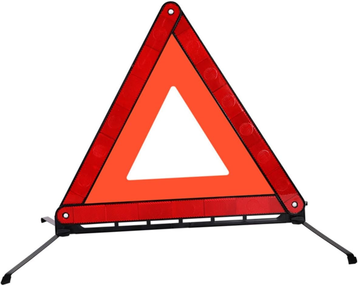 Warning Sign Tripod Foldable Reflective Triangle for Emergency Use Road Trip Essentials for Adults Ensuring Safety Reflective Design for Automotive Scenarios