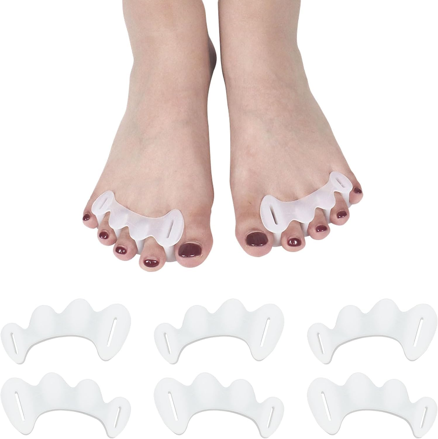 Bunion Corrector Toe Spacer Toe Straightener Toe Stretcher Toe Correctors,3Pairs Toe Separators Bunion Corrector Soft Gel Toe Spacers to Correct Bunions and Restore Toes to Their Original Shape,L Size image number 2