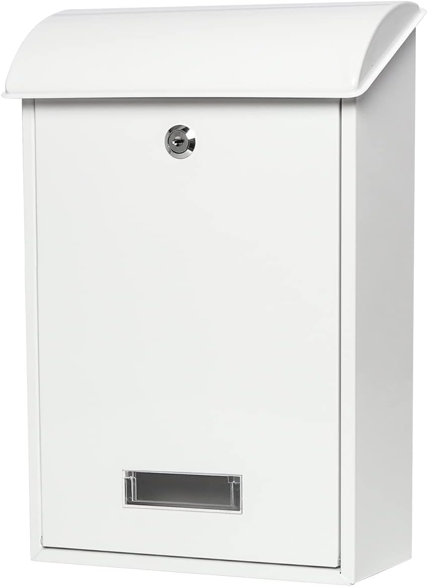 Mailbox with Combination Lock, Lovndi Wall Mounted Locking Mailboxes, Medium Capacity Drop Lock Box for Outdoor, Black