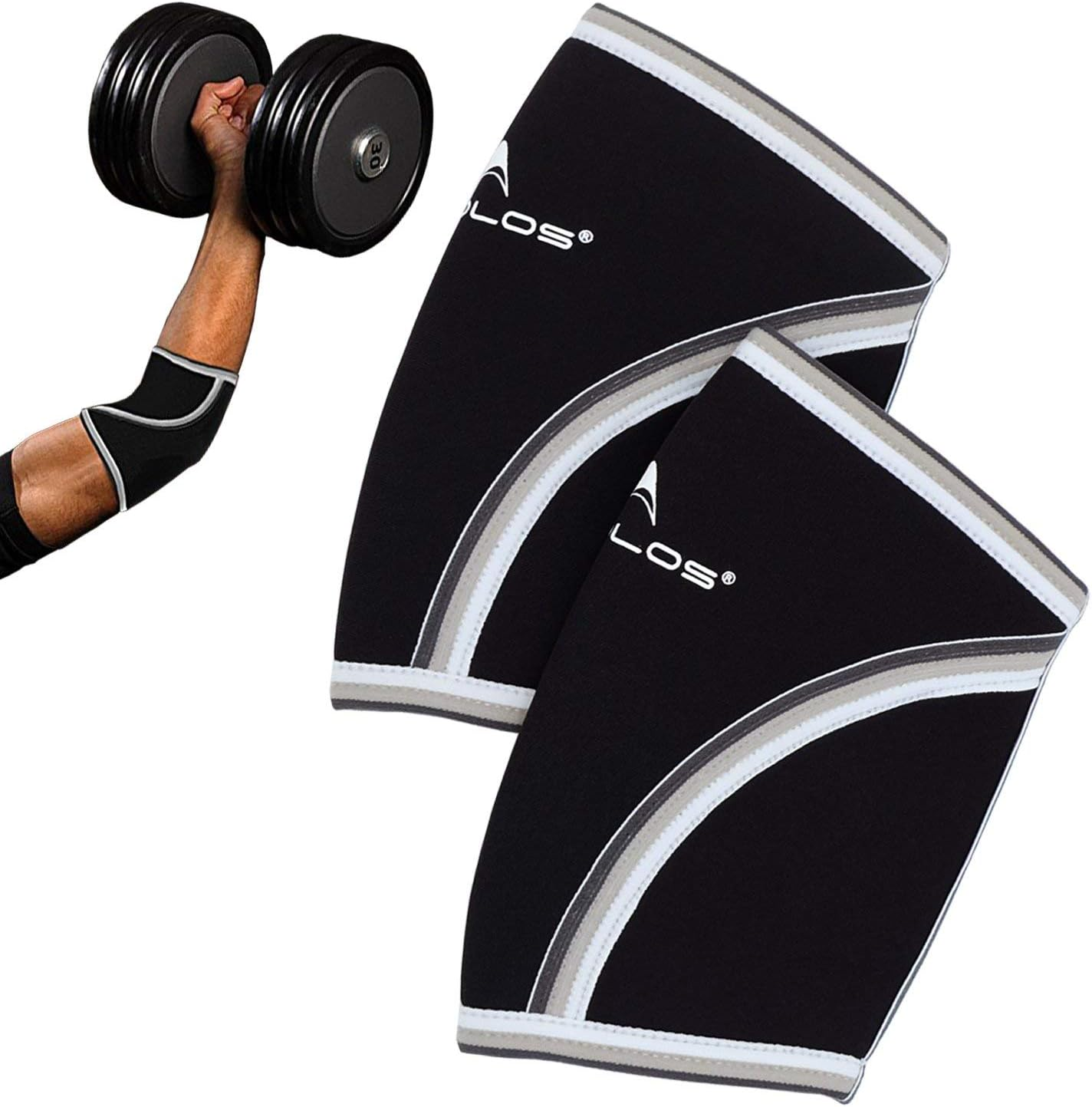 Compression Elbow Sleeves(Pair), 5Mm Neoprene,Perfect Support for Crossfit,Weightlifting,Powerlifting,Tennis, Golf & Basketball (Medium, Black) image number 6