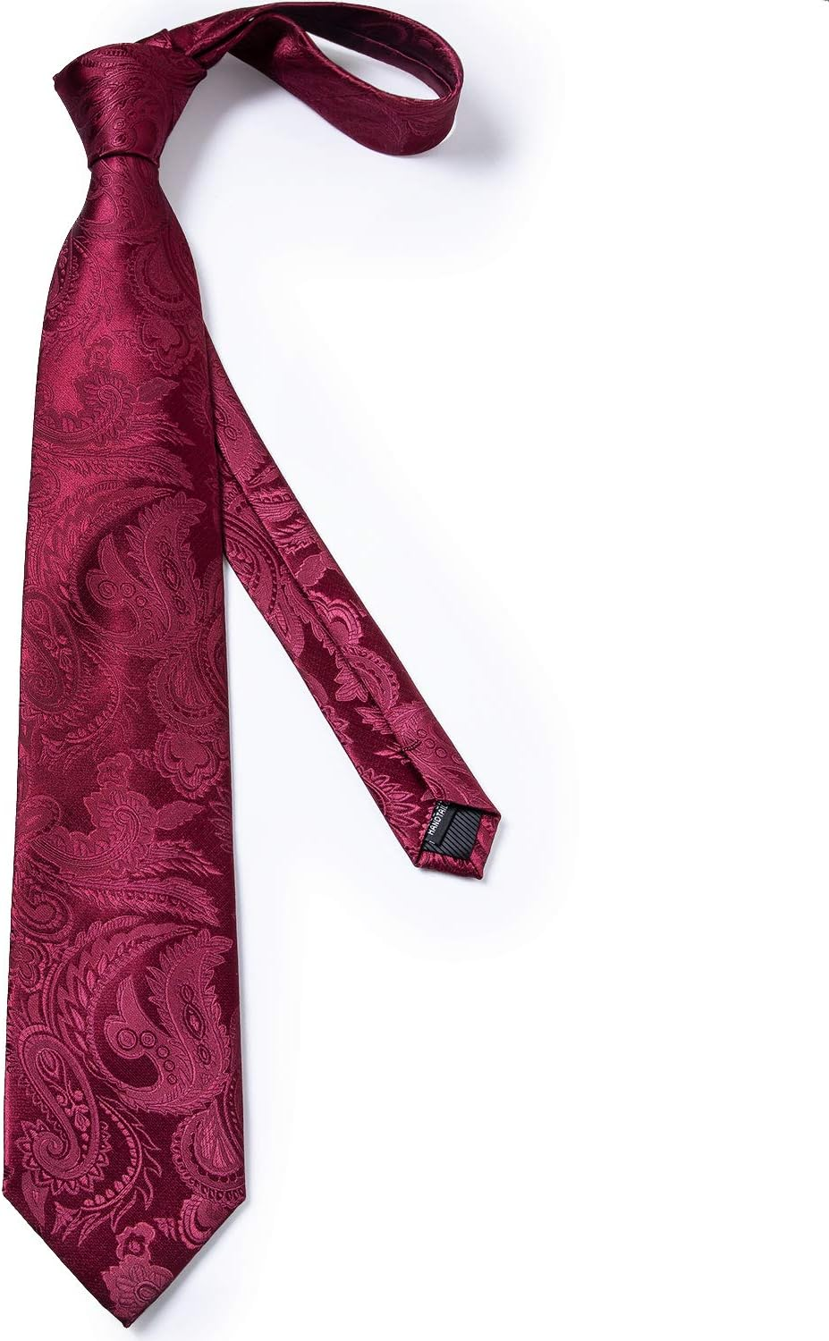 Dibangu Silk Tie Woven Handkerchief Men'S Necktie and Lapel Pin Brooch Set Paisley Plaid Solid Floral image number 4