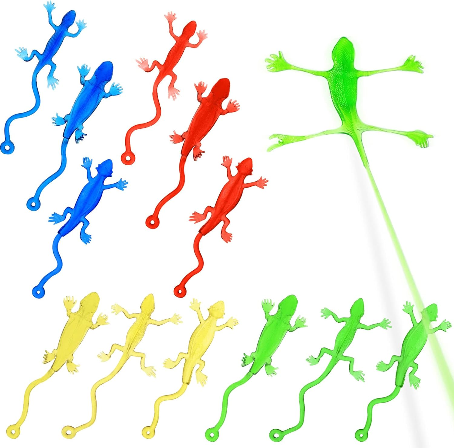 NUOBESTY Stretchy Lizard Toy: 24Pcs Sticky Lizard Rubber Lizard Toys Kids Sticky Gecko Lizard for Party Favors, Halloween, Easter Egg Basket Stuffers image number 5