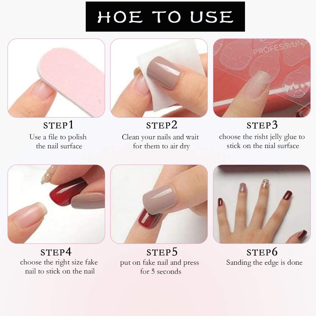 Glitter Cat Eye False Nials Glossy Square Oval Short Full Cover Press on Nails Art Design 24 Pcs Fake Nails Tips for Women Grils Home Salon image number 6