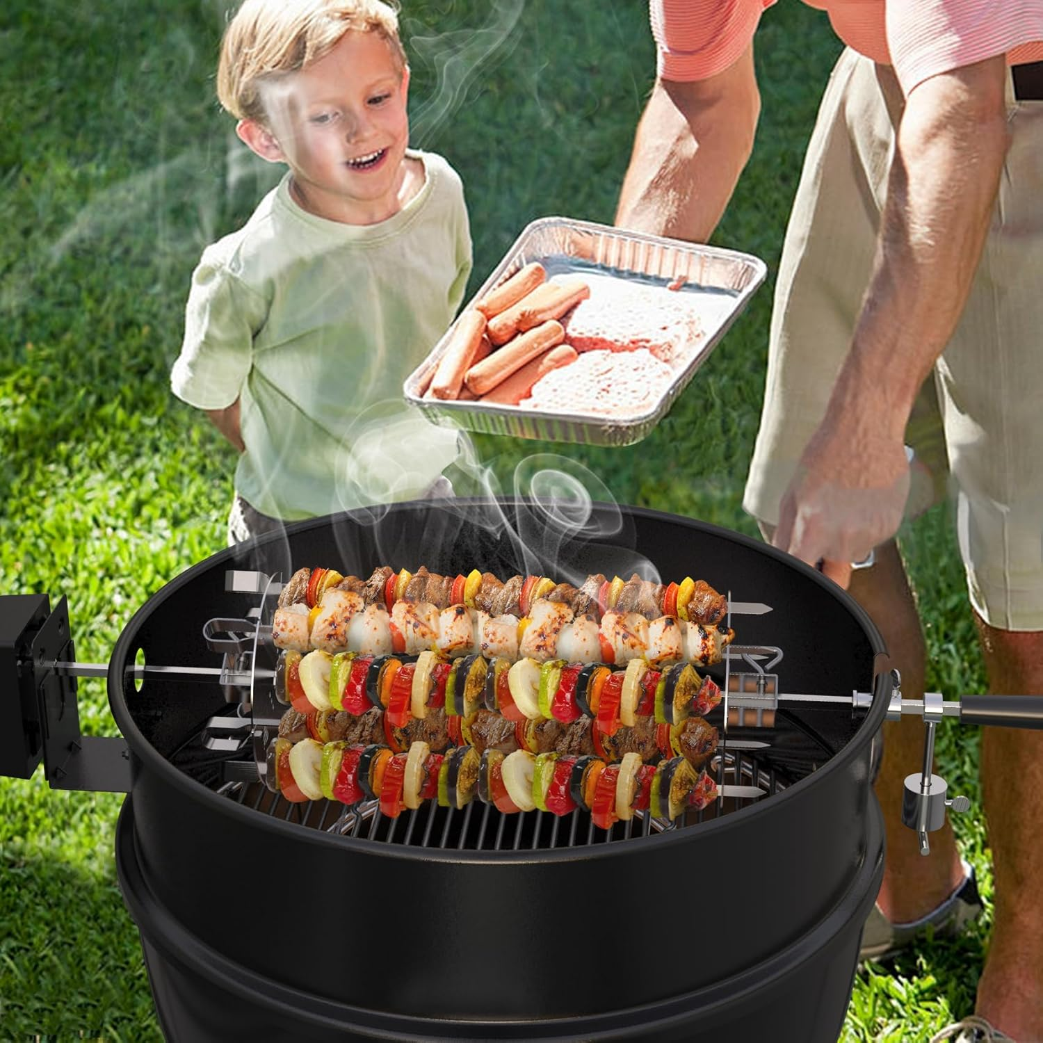 Onlyfire BRK-6038 Stainless Steel Rotating Skewer System Fits for Any Rotisserie Grill Spit Rods image number 6