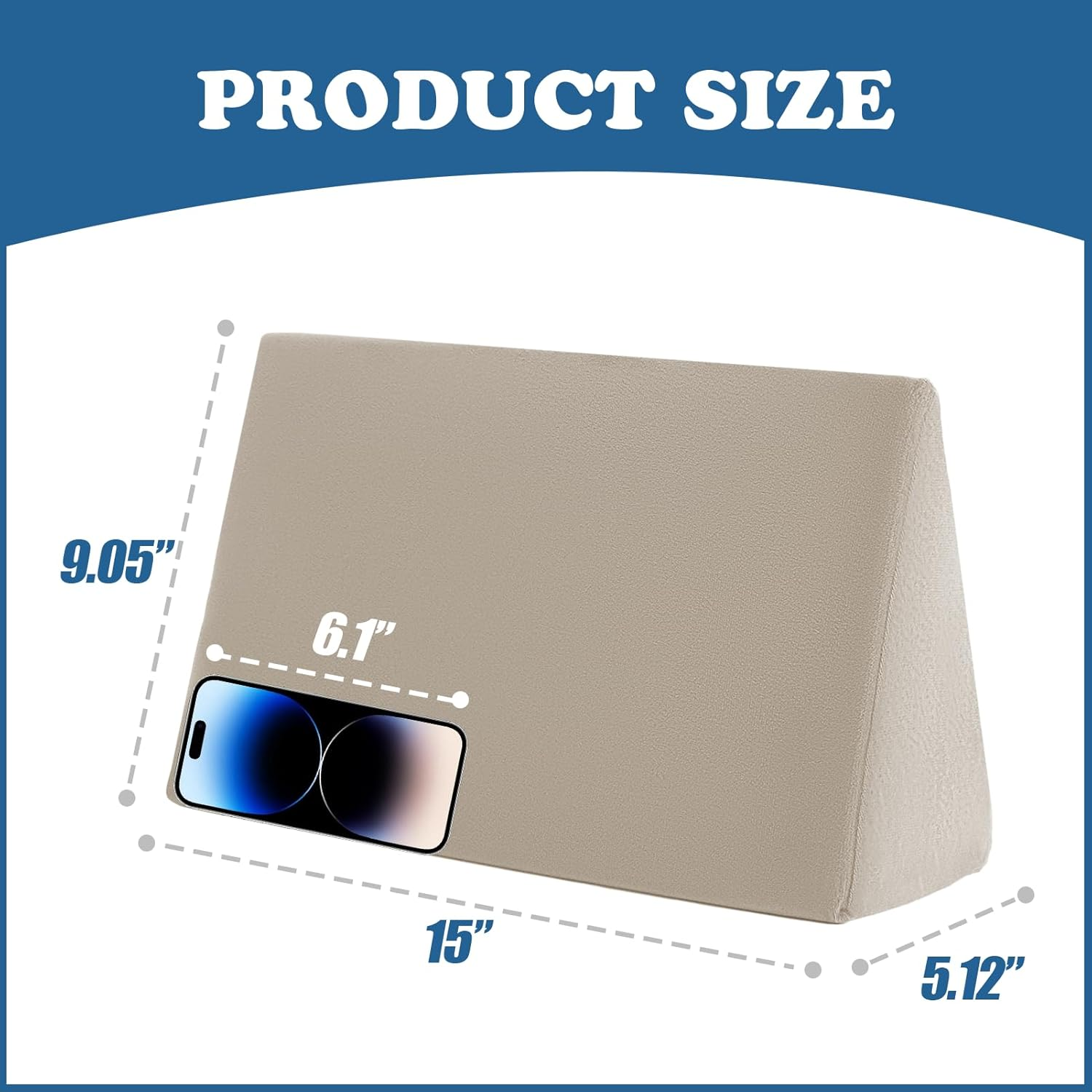 Small Wedge Pillow, Wedge Pillow for Bed Sores, Positioning Pillow, Positioning Wedge, Mini Pillow for Laptop and Yoga, Small Foam Wedge for Chair (1 Unit, Apricot) - 1 Unit, Apricot image number 4