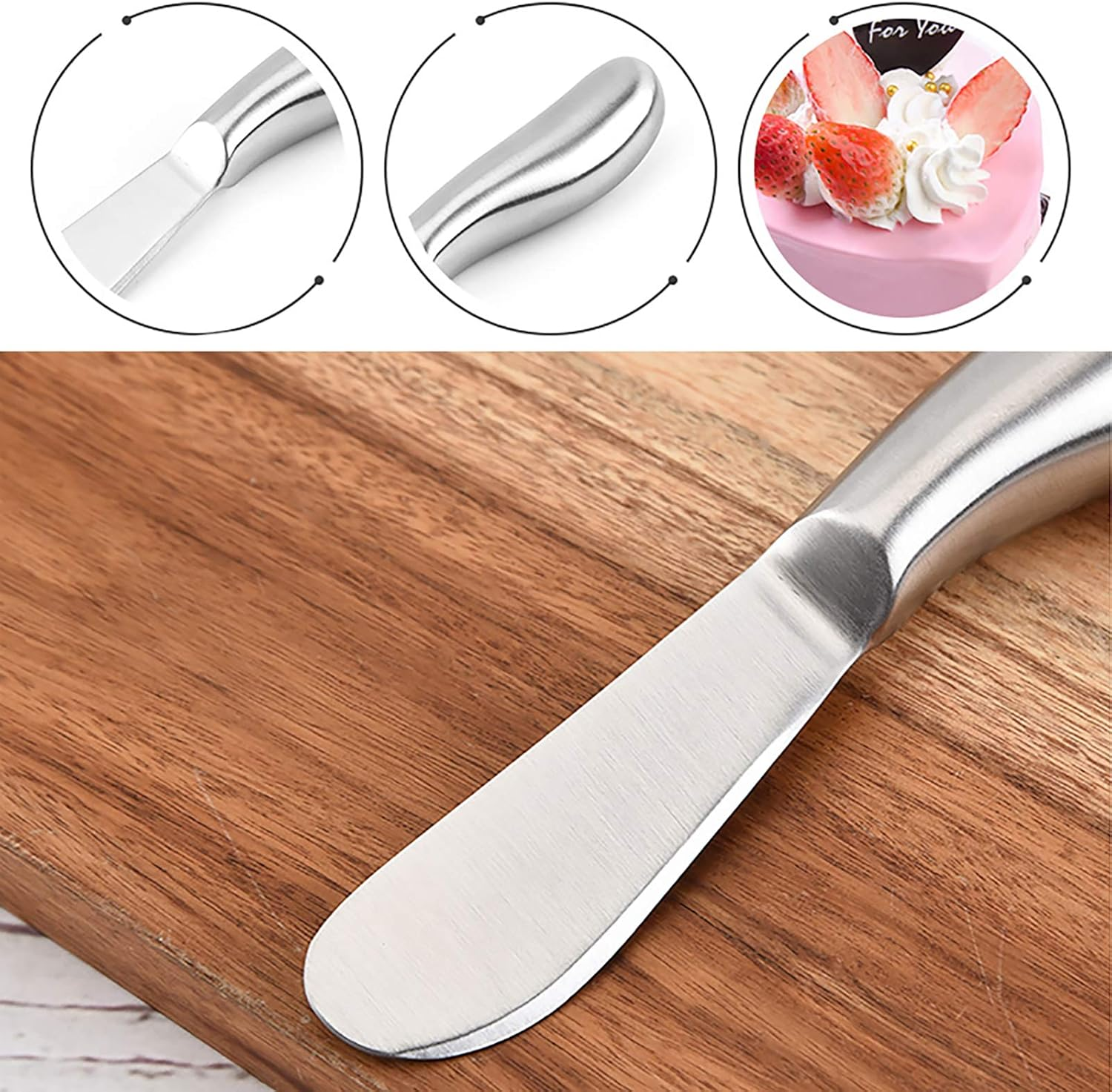 VANRA Spreader Knife Set 4-Piece Butter Knife Stainless Steel Cheese Knife Set Small Bread Cream Knives 5.3-Inch image number 4