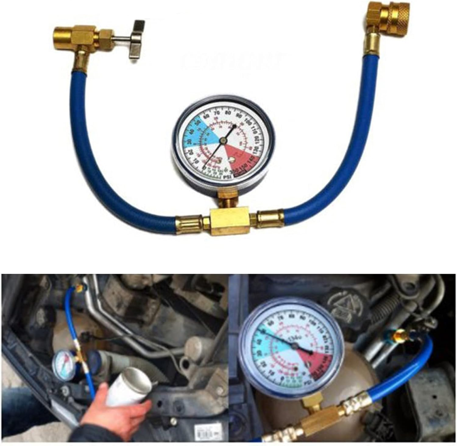 R134A Car Air Conditioning Refrigerant Charging Hose Kit - Fridge Recharge Kit | Fridge Recharge Kit with Pressure Gauge, Perfect for Car AC Air Conditioning image number 3