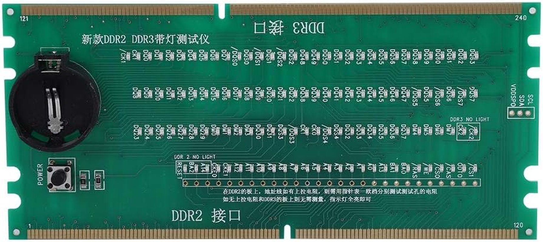 Computer Motherboards, DDR 2/DDR 3 RAM Memory Slot Tester Card PC Desktop Mainboard Board Memory Card with LED Light ﻿ image number 5