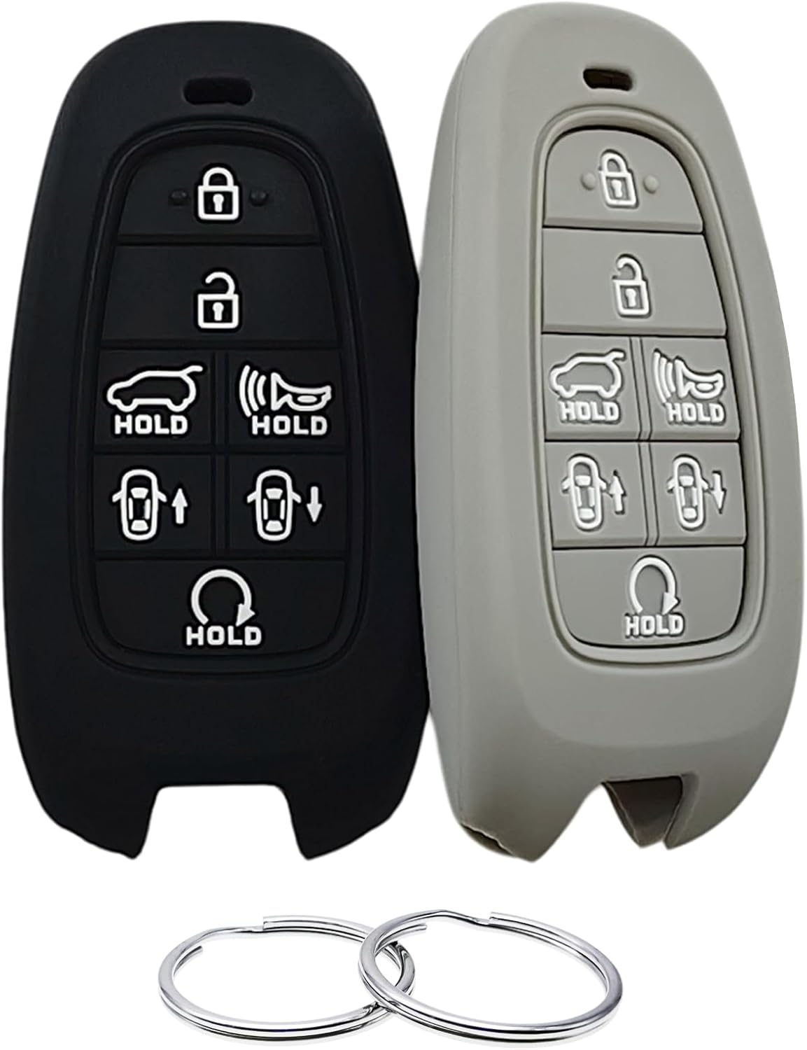 REPROTECTING Silicone Rubber Key Fob Cover Compatible with 7 Buttons 2019 2020 2021 Hyundai Sonata Nexo 2022 Hyundai Tucson 2023 Palisade Santa Fe TQ8-F08-4F28 95440-L1500