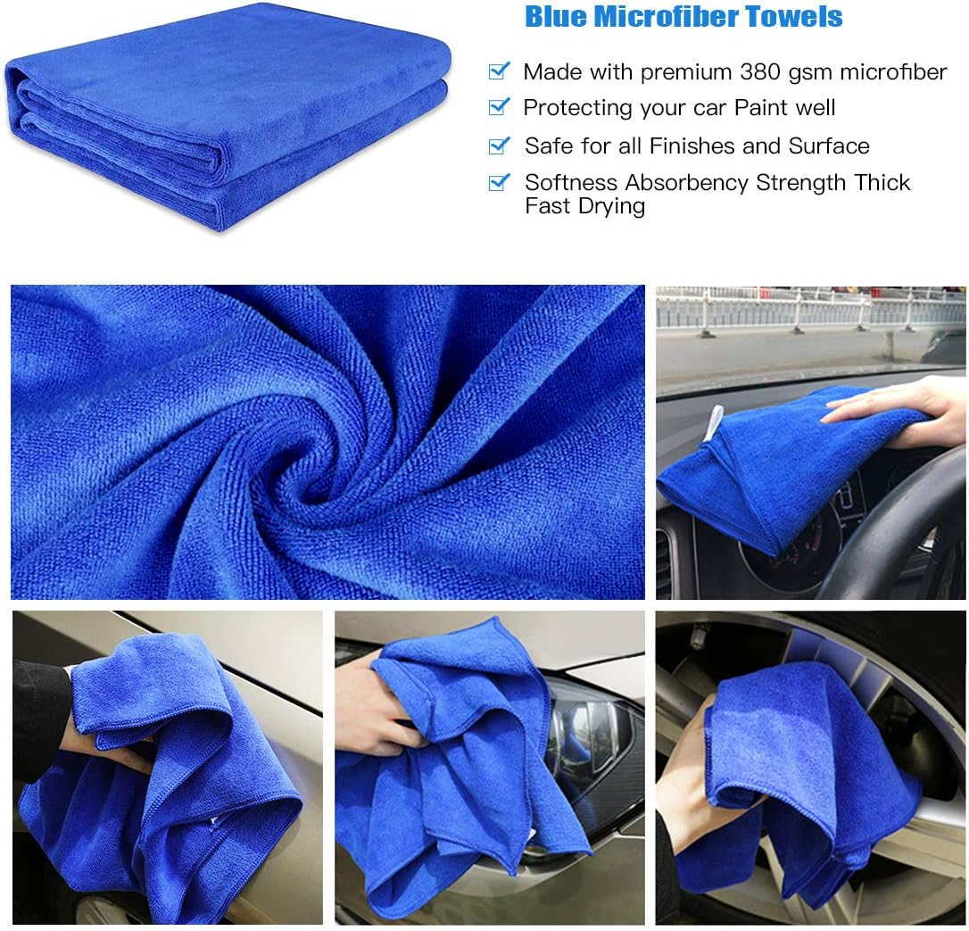 Glarks 8Pcs Clay Bar Car Detailing Clay with Premium Microfiber Washing Towel and Car Wash Sponges for Cleaning Oxidation, Scale, Bird Feces, Iron Powder, Acid Rain, and Sap on Car and Glass image number 1