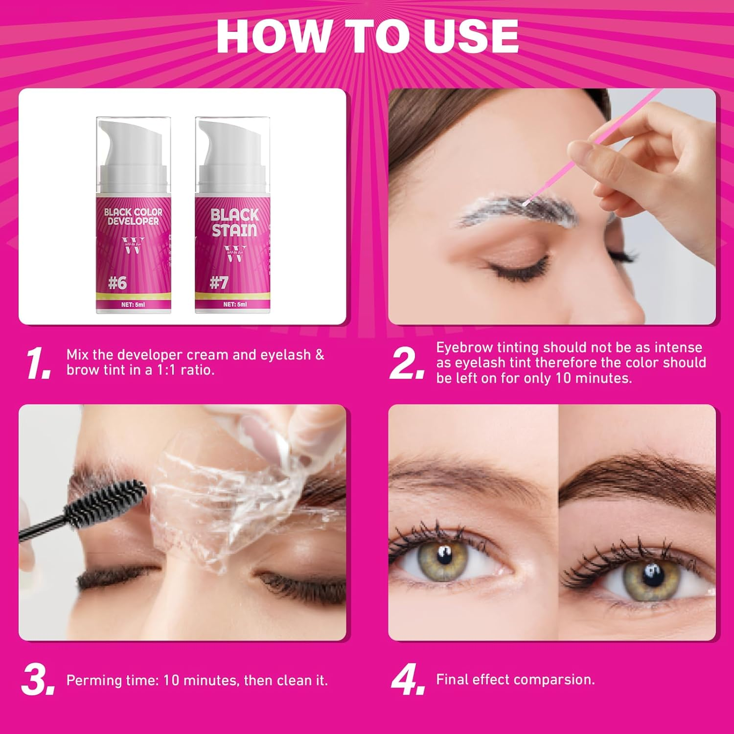 WLFRHD Lash Lift Kit, Lash Lift and Tint Kit, Professional Eyelash & Brow 2 in 1 Perm Kit, All in One Eyelash Perm Kit & Black Brow Lamination Kit, Natural Eyelash Curling Lash Extension Set at Home image number 5