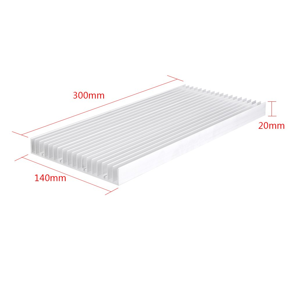 Aluminum Chipset Heatsink Radiator Heat Sink Cooling Fin Silver for High Power LED Power Active Component 300 X 140 X 20Mm image number 3