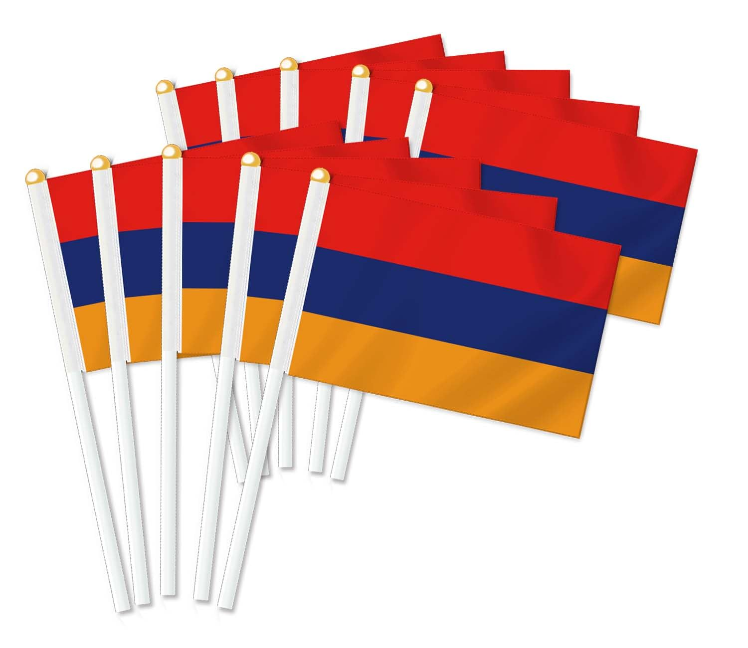10 PCS Armenia Handheld Small Flag, Armenians Hand Held Mini Decor Decoration Banner image number 3