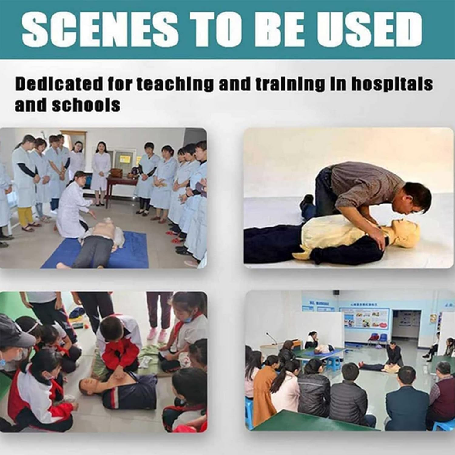 CPR Training Manikin Full Body, CPR First Aid Training Manikin First Aid Training Model Supplies Instructor Basic Starter Kit for Doctor Nursing Training Medical Teaching image number 3