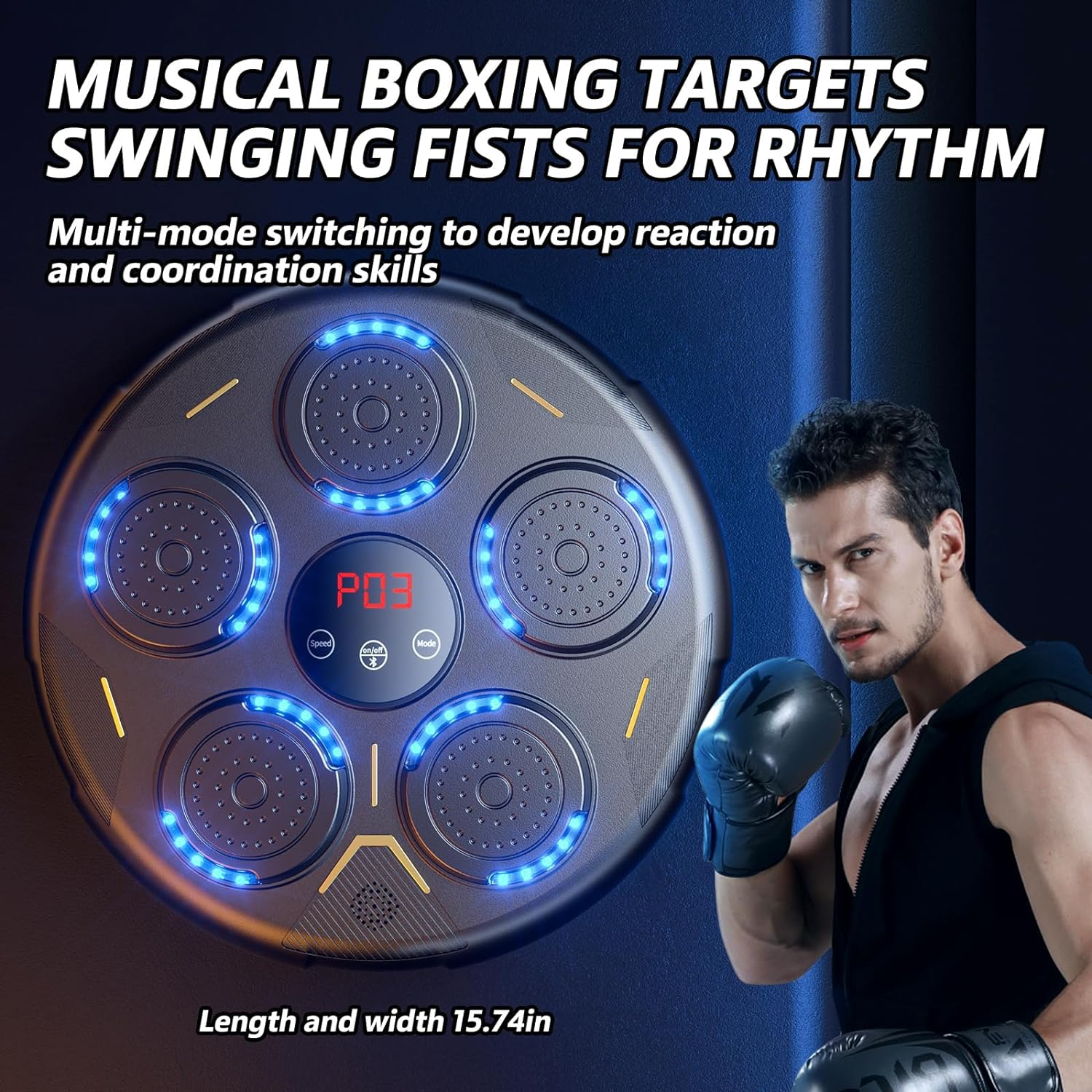 2025 New Boxing Traing Machine, Smart Music Boxing Machine Wall Mounted with Boxing Gloves, Bluetooth Boxing Training Punching Equipment for Kids Adults Home Workout Stress Relief image number 2