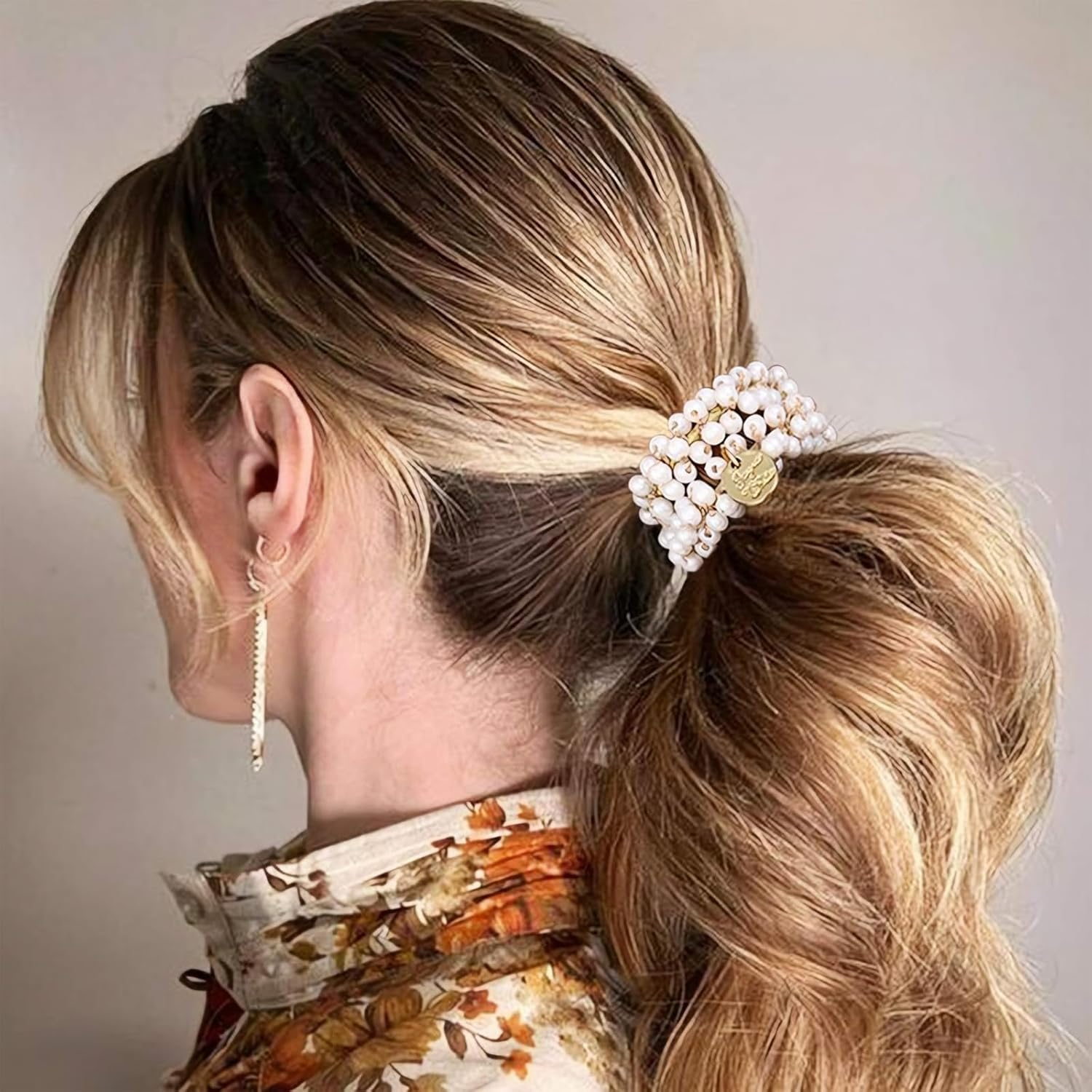 3-Piece Pearl Hair Scrunchie Beads Women'S Hair Bands with Beads Hair Band Beads Suitable for Straight, Curly and Long Hair Durable and Perfect for Any Look