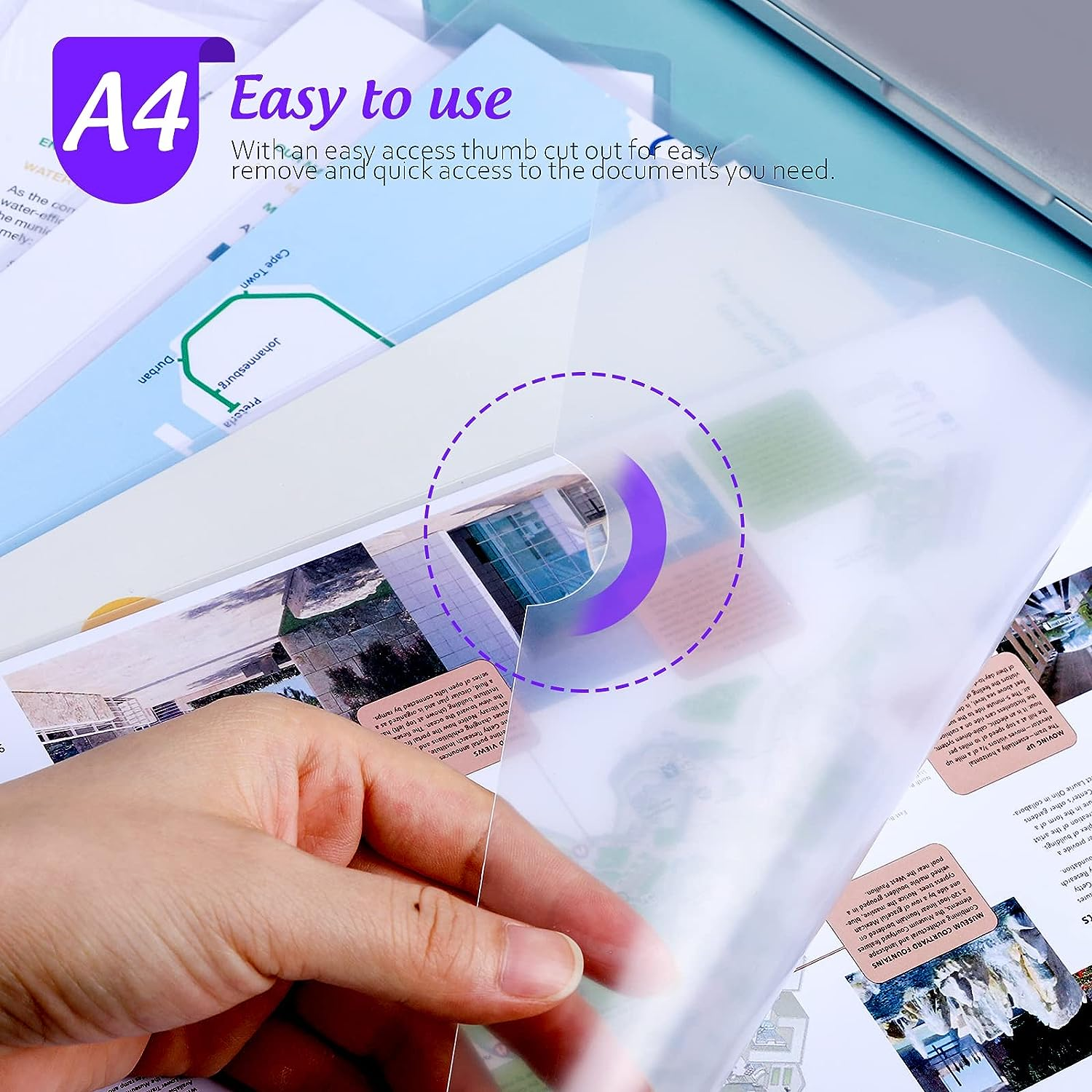 LEOBRO 30 Pack Plastic Folders, A4 Cut Flush Folders for Document, 230 Micron Thickened Open Top & Side Plastic File Folders, A4 Size Clear Wallets, Page Protector for School, Office Paperwork image number 1