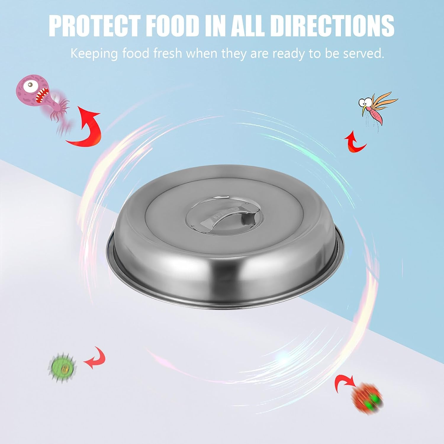 Cabilock Barbecue Cover Grill Dome Steak Hood round Dish Cover for Outdoor and Indoor Use image number 3