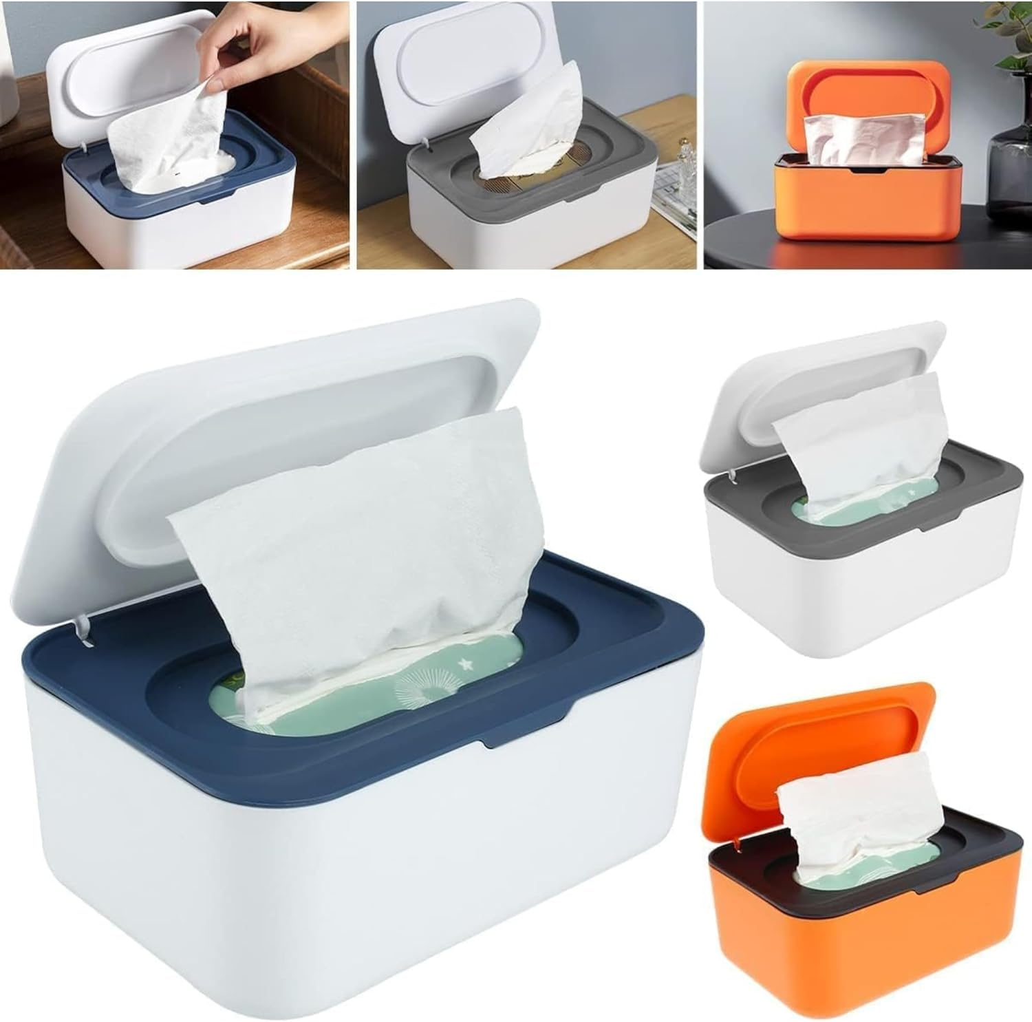 Dispenser Baby Wipe Holder &ndash; Refillable, Dustproof Wipes Container with Secure Moisture-Seal Lid, Keeps Wipes Fresh &ndash; Large Capacity for Home, Office, or Bathroom image number 6