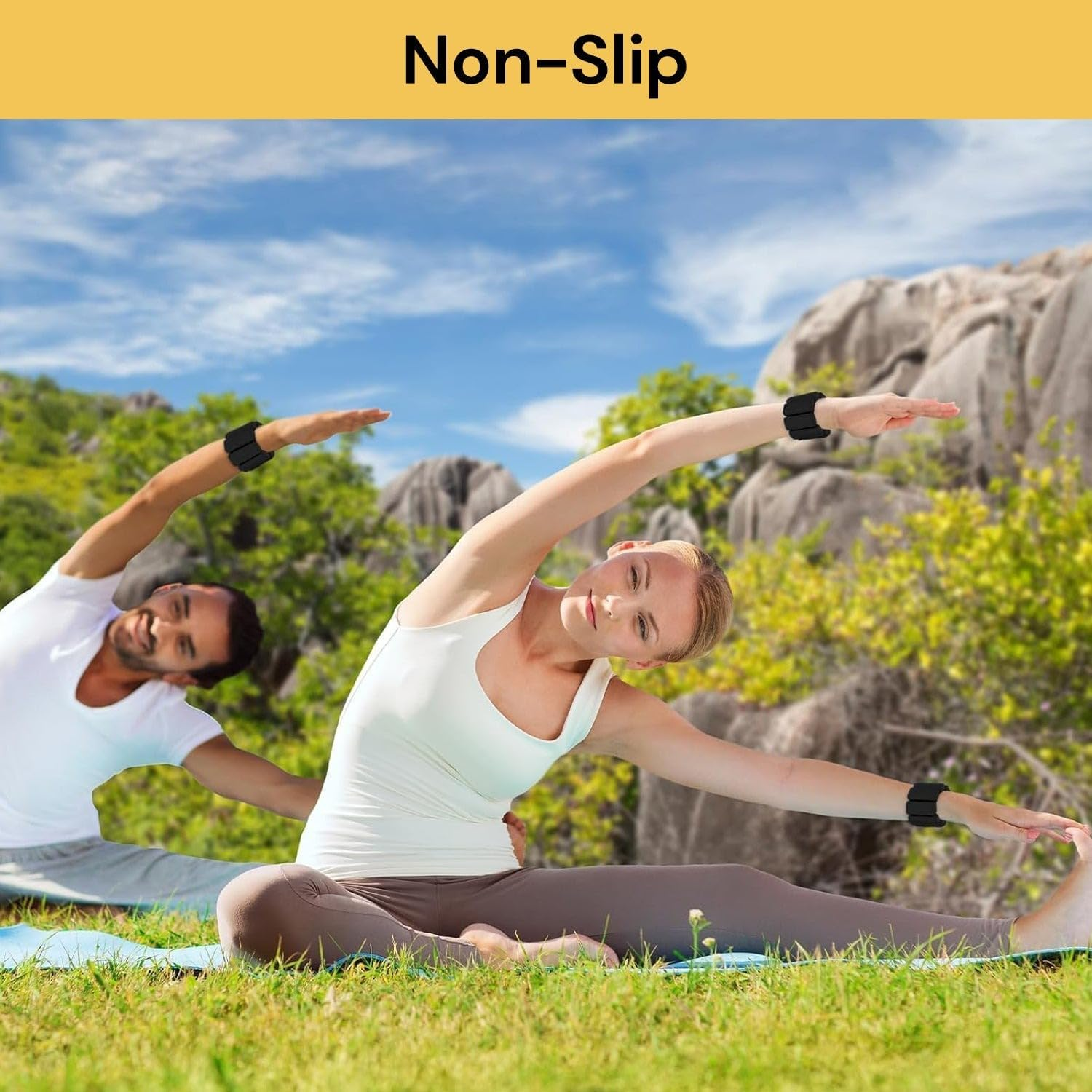 EZONEDEAL 2Pcs/Set Wrist Ankle Weights Adjustable Set- Durable Wrist Weights Silicone Wrists Bangles for Men Women Kids, Increase Training Weights for Exercise,Jogging,Yoga,Gym,Strength Training image number 2