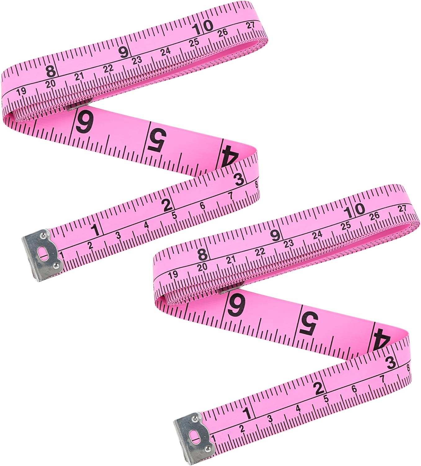 YBVABE Soft Tape Measure 2 Pack 152Cm/60Inch Double Scale Soft Tape Measure Body Sewing Flexible for Weight Loss Medical Body Measurement Sewing Tailor Craft, Has Inches Scale on Reverse Side image number 2
