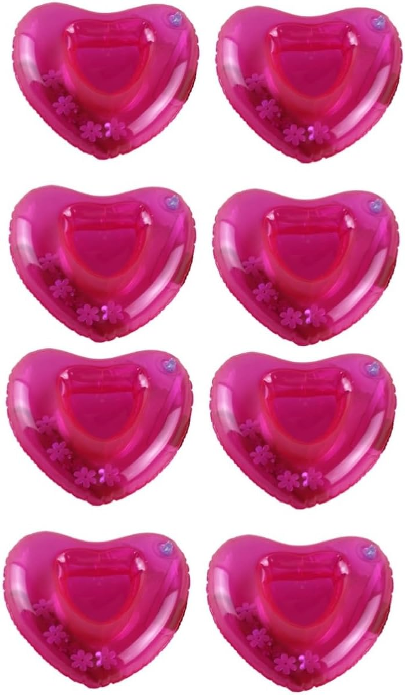 ERINGOGO Inflatable Cup Holder Inflatable Drink Holder Heart Floatie Heart Floating Cup Holder Pool Holder Fire Engine Keyring Pool Toy Cup Holder Inflatable Coasters Love Drinks