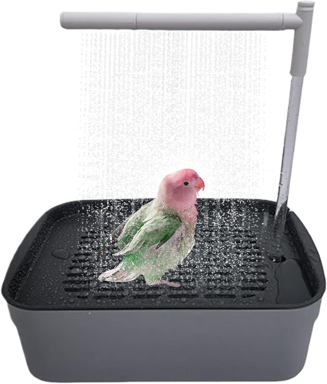 Vgvgaj Bird Shower Bathtub Automatic Bird Bathhouse Budgie Bath Shower with Circulation Tap Circulation Shower Bird Fountain Rechargeable for Budgies and Small Birds image number 6