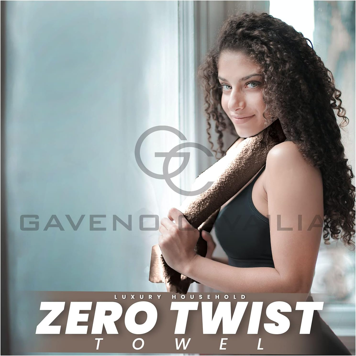 GC GAVENO CAVAILIA Pack of 2 Ultra Soft Super Absorbent Bath Sheets, 550 GSM 100% Cotton Line Texture Towels, Egyptian, Cocoa, 80X140 Cm - Charcoal image number 2