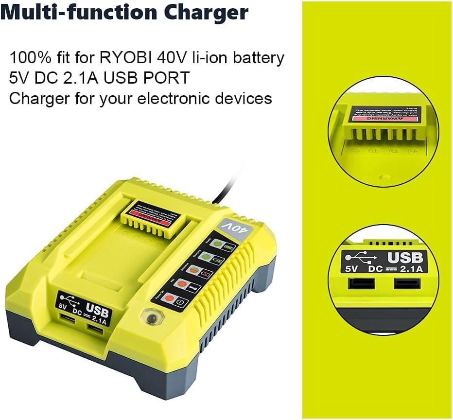 For Ryobi Battery Charger, 36V/40V, OP401 OP40301 OP40401 OP40501 OP40601 Only Charger image number 3