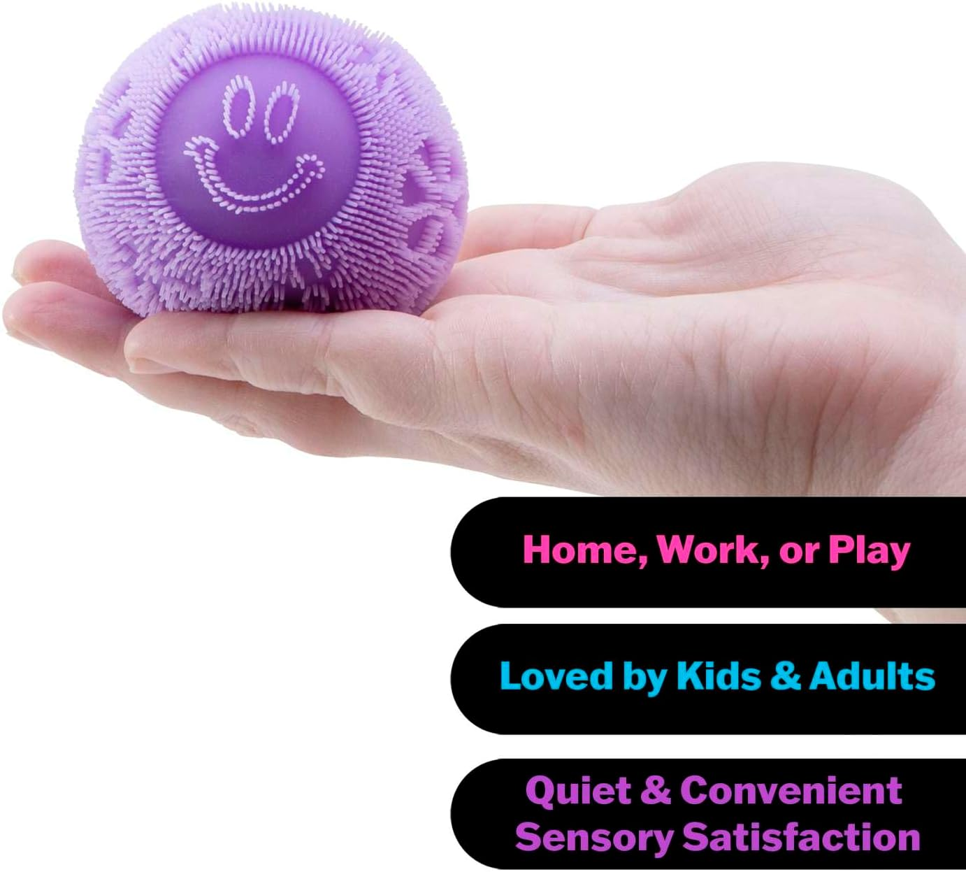 Needoh Fuzz Ball Flower Power - Ultra-Soft Squishy Stress Ball with Velvet Texture & Groovy Flower Design, Assorted Colours, Fun Sensory Fidget Toy for Kids & Adults image number 5