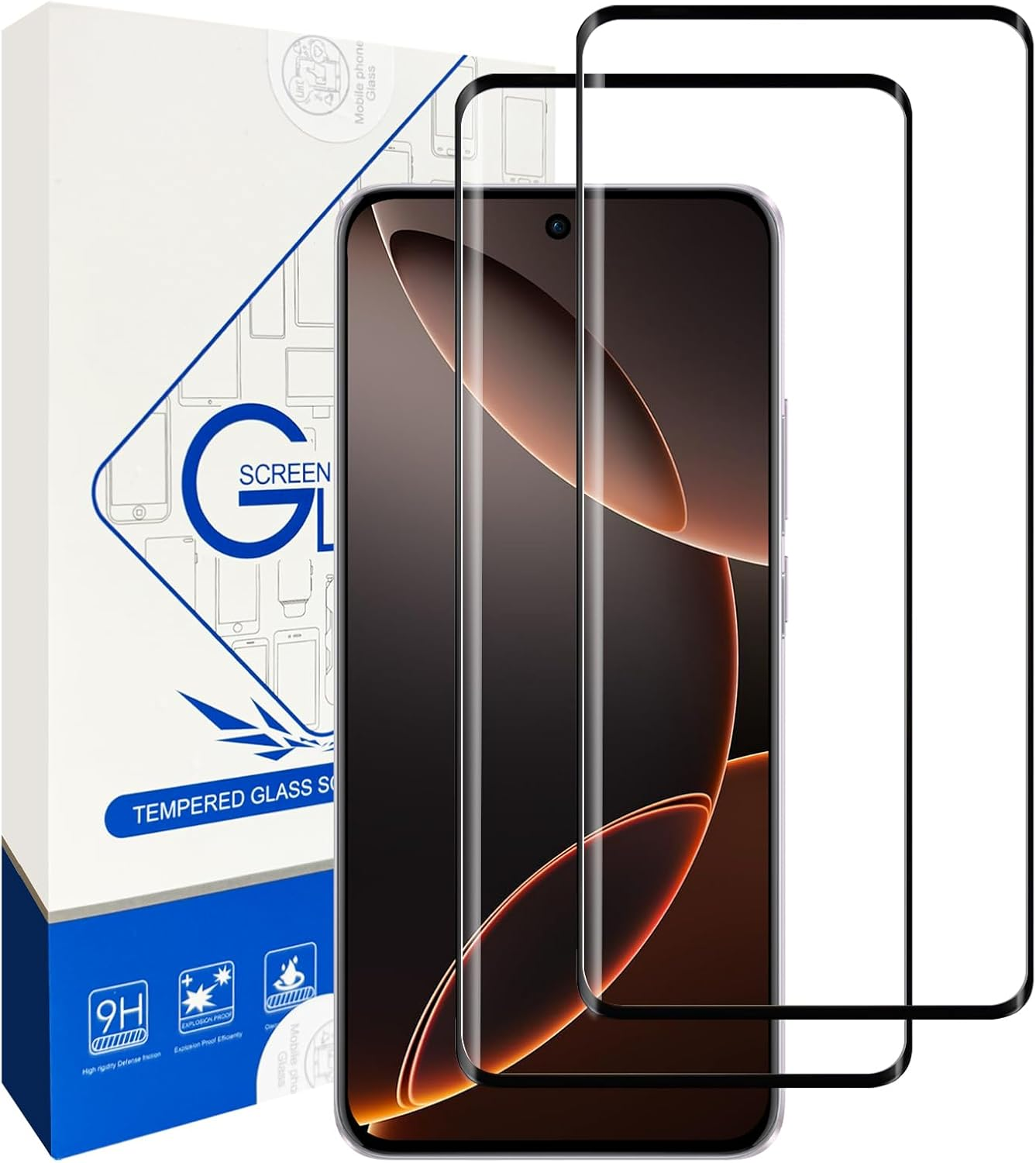 2 Pack for OPPO Reno 12 5G Screen Protector,Hd Tempered Glass,3D Full Coverage,9H Hardness,Anti-Scratch,Bubble Free for Reno 12 5G image number 4