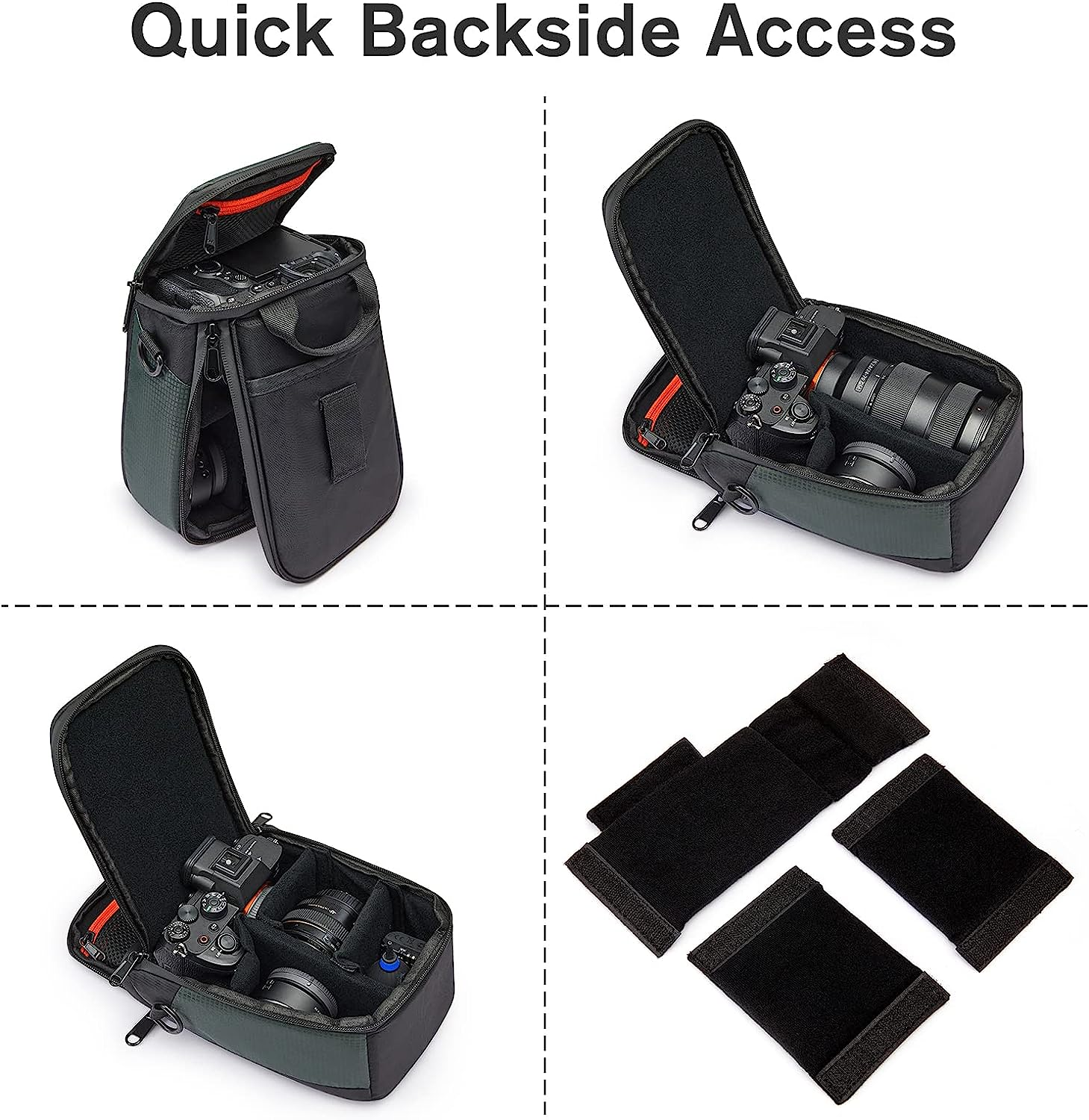 S-Zone Camera Insert Bag Waterproof Lens Cube Case Compatible with Nikon Canon Sony Fuji for SLR DSLR Mirrorless Lens Cables Accessories image number 1