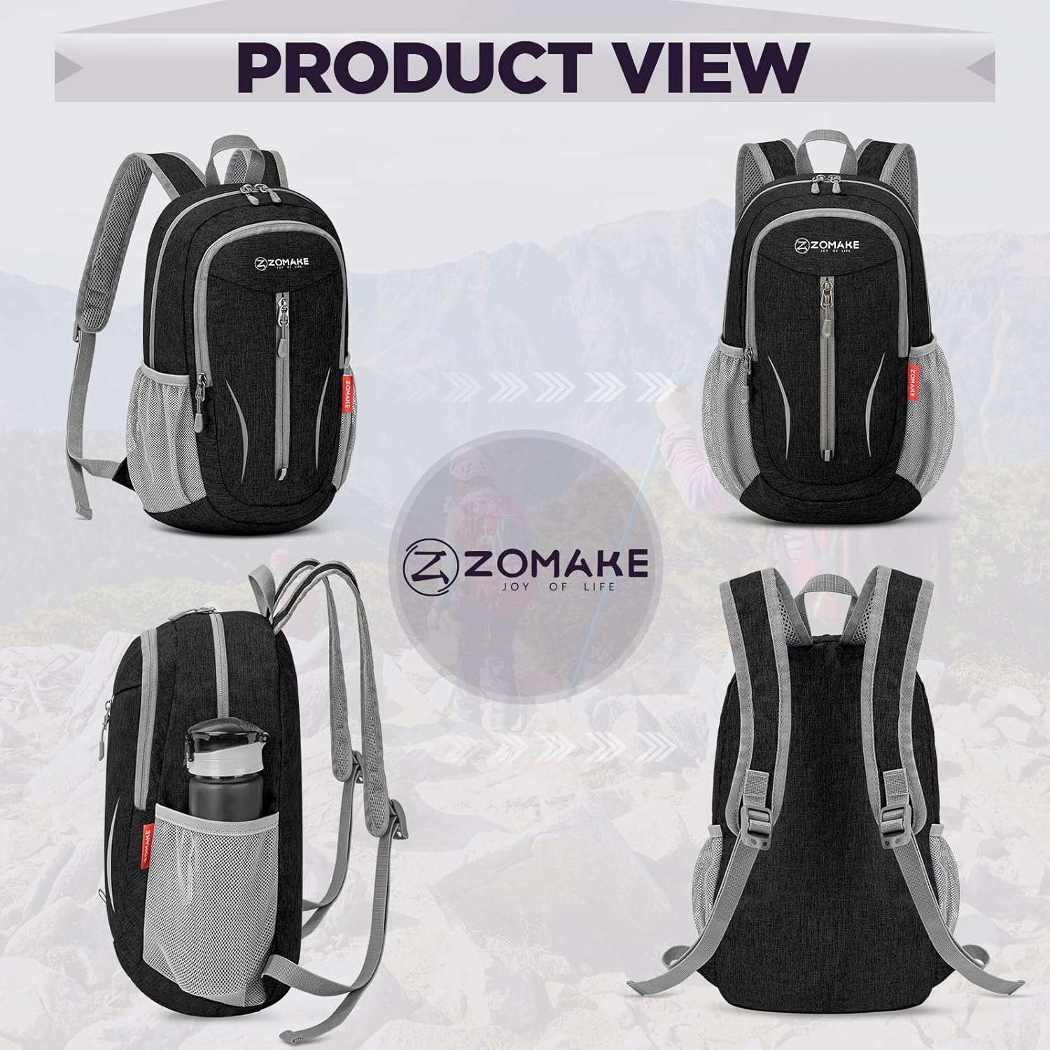 ZOMAKE Lightweight Folding Backpack - 10L Foldable Packs Small Travel Daypack for Hiking Camping Outdoor image number 1