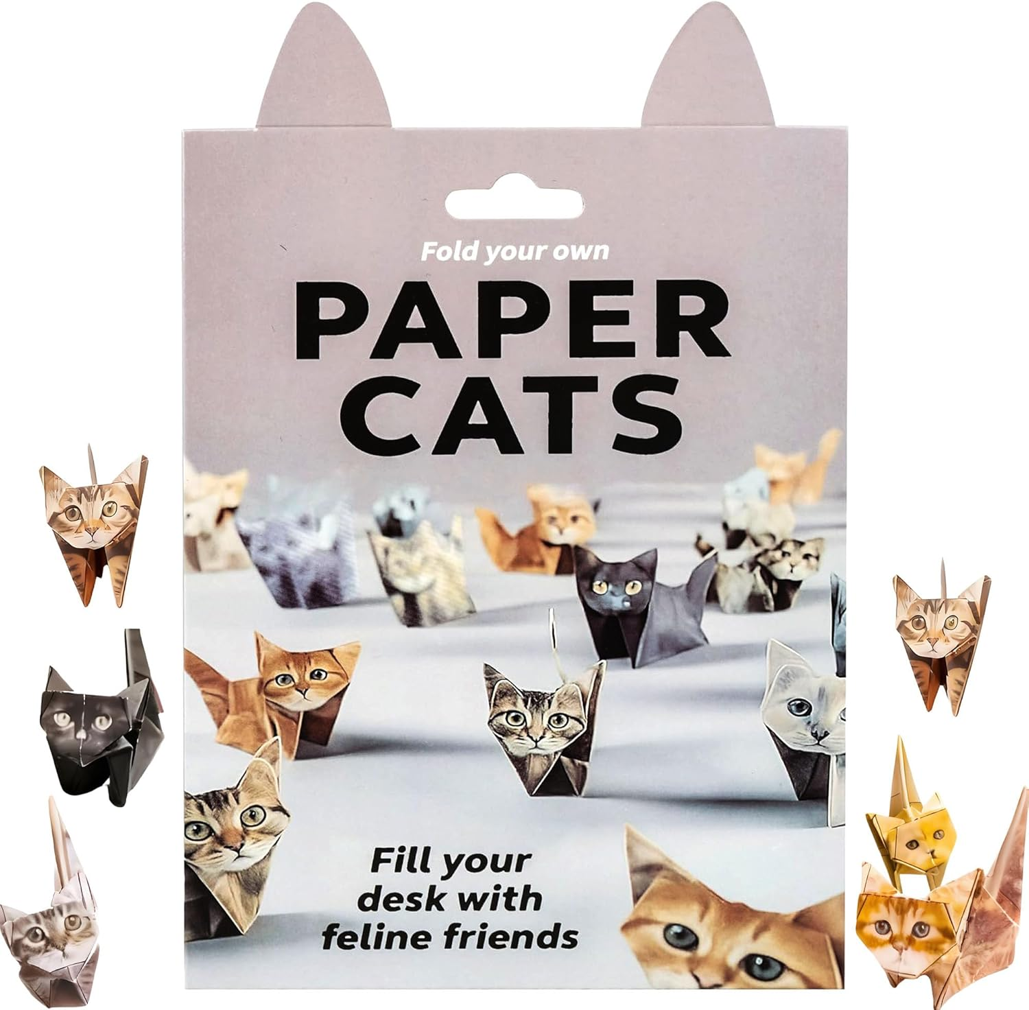 DIY Paper Cats Origami Kit,Cute Kitten Origami Papercraft Kit,Fun 3D Craft Origami Cats Paper Activity, Funny Christmas Birthday Gifts Stocking Stuffers Home Desk Decor image number 2