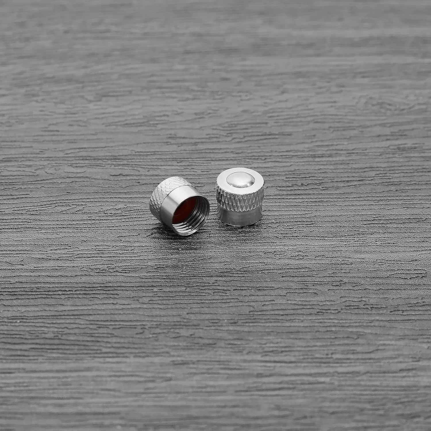 Emagtech 24PCS Tyre Valve Stem Caps Metal Car Tire Valve Lever Covers Tyre Dust Caps for Most Car Truck Motorbike Bicycle Scooter 8Mm Inner Diameter Silver image number 5