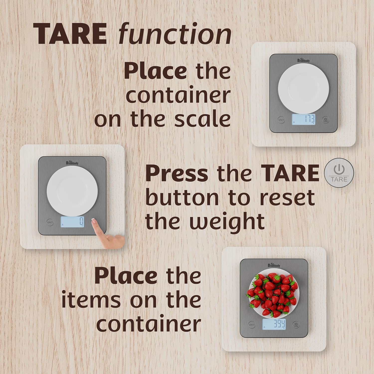 Smart Food Scale, Digital Kitchen Scale with App &ndash; Nutritional Calculator for Calories, Macros, Protein, 5 Units, LCD Display, Tare Function, Portion Control, for Cooking & Meal Prep image number 1