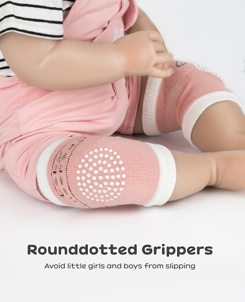 Baby Crawling Anti-Slip Knee Pads,Unisex Baby Toddlers Kneepads 5 Pairs image number 2