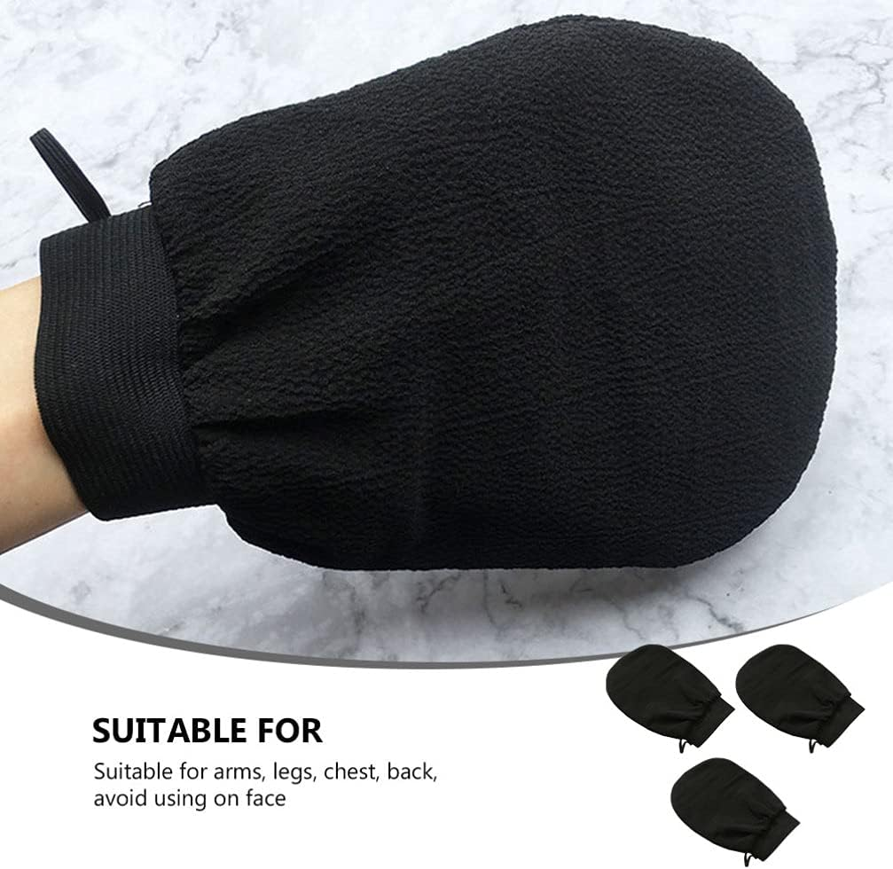 Beaupretty 3Pcs Exfoliating Shower Gloves, Body Scrubber Exfoliator Dead Skin Remover Mitt Bathing Rubbing Towels image number 3