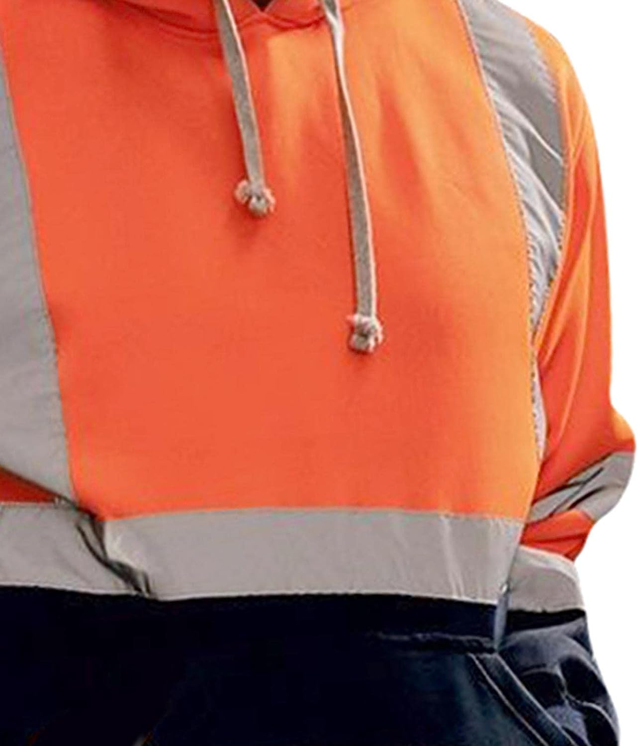 Amagogo High Visibility Safety Sweatshirt with Pocket and Reflective Strips, Hooded Pullover, S-5XL, Orange M image number 6