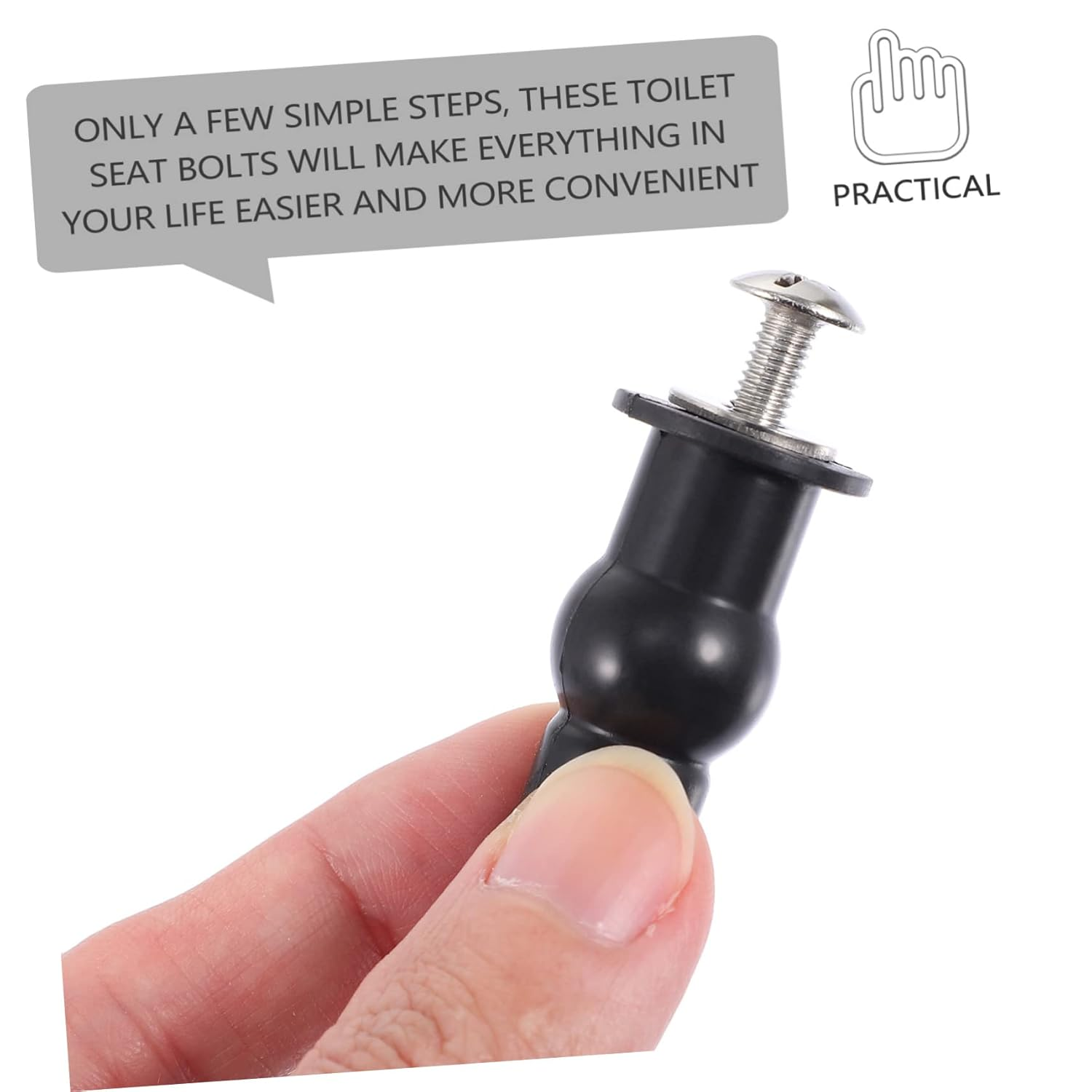 Tofficu 4Pcs Toilet Seat Fixing Bolts Replacement Accessories for Bathroom Wc Toilet Bowl Seat Easy Install Material image number 3