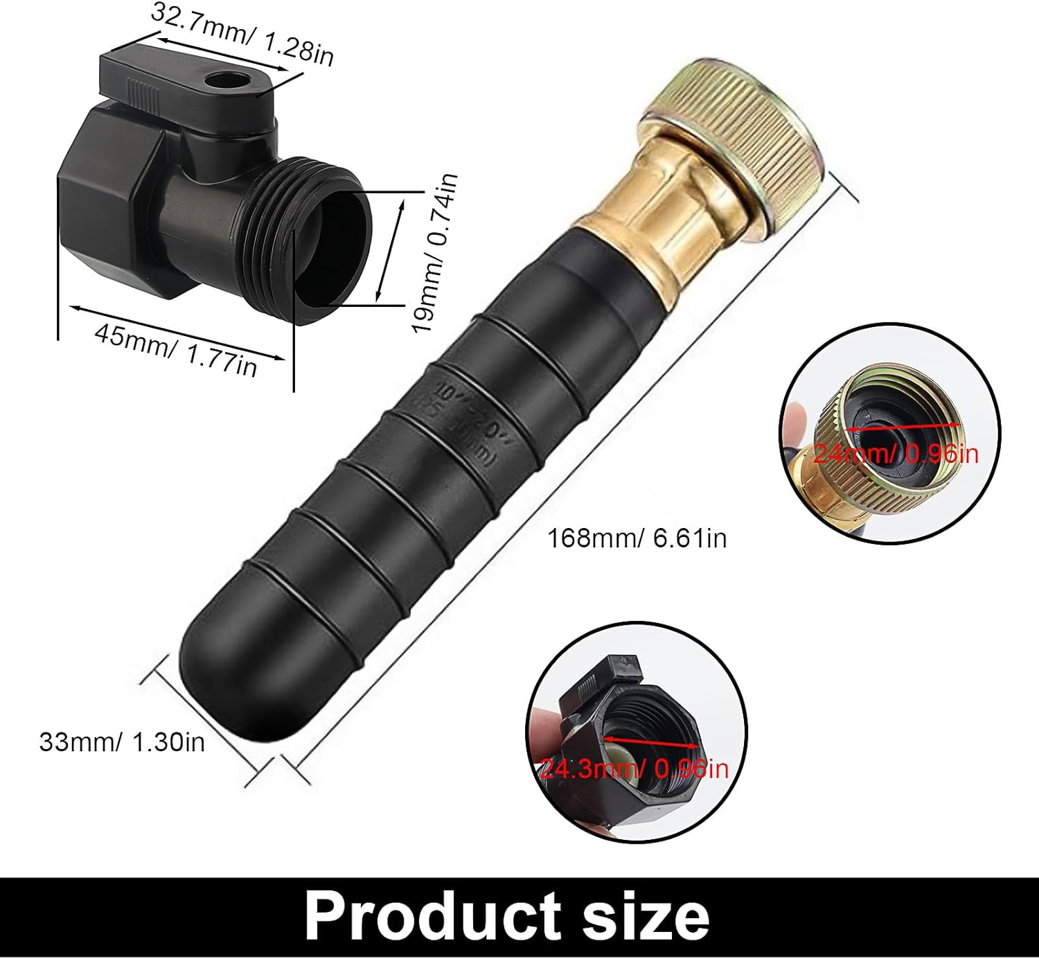 LINTRA Drain Cleaning Bubble, Black Rubber Drain Bubbles Unblocking, Drain Blisters Set with 3/4 Inch Shut-Off Valve, Ideal for Removing Stubborn Blockages in Sinks and Cellars image number 3