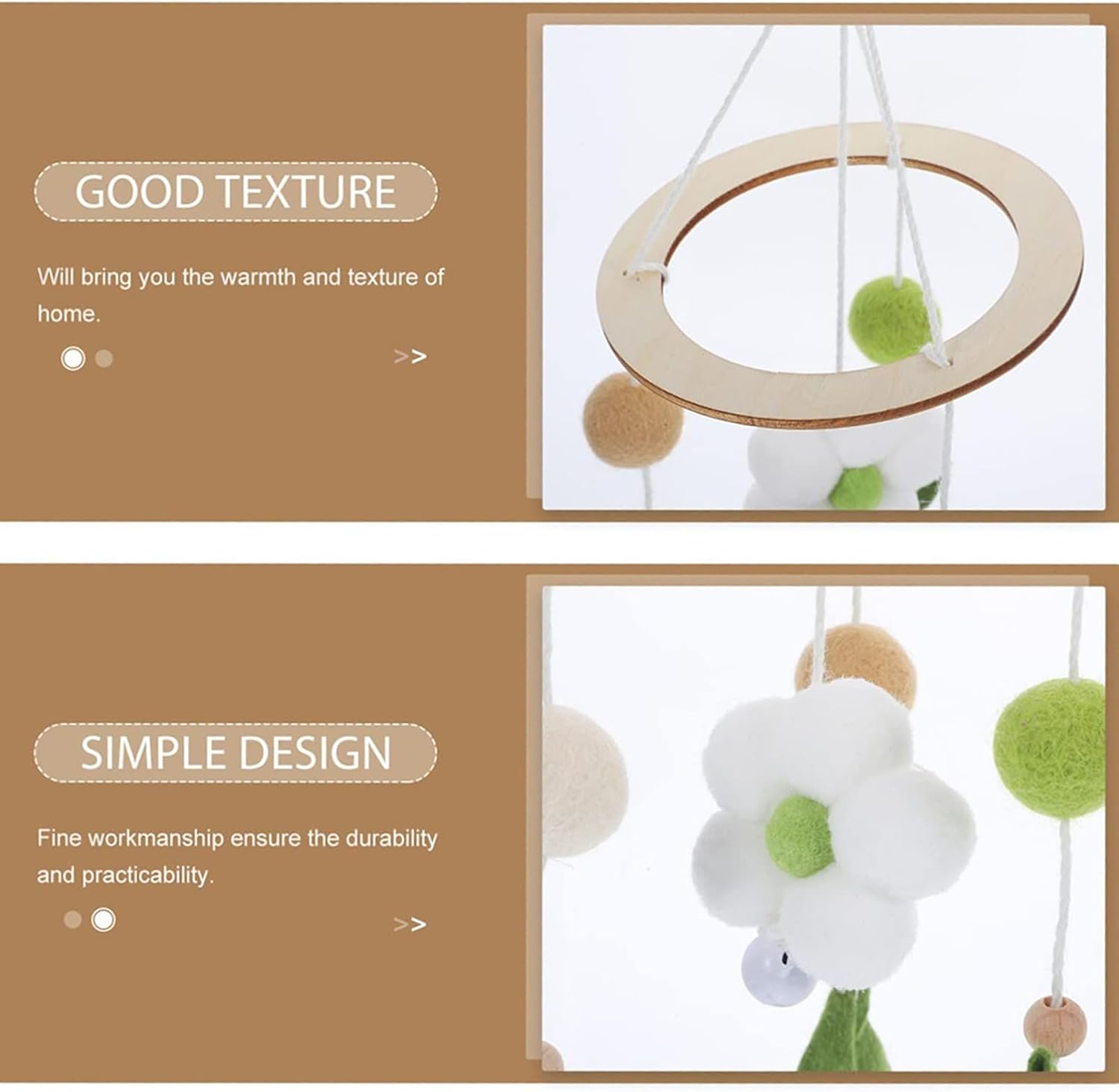 Soft Hand Sewn - Kids Room Decoration Wooden Furniture | Fabric Mobile Fabil, Natural Design Decoration, Baby Shower Furniture, Night Safety Decoration image number 2