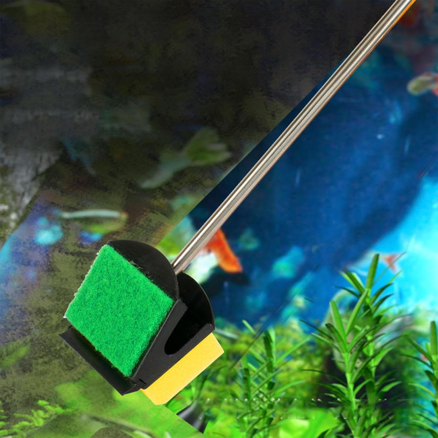 Fish Tank Cleaning Brush, Aquarium Cleaning Brush - Double Sided Cleaning Brush Cleaner | Aquarium Scrubber with Long Handle, Aquarium Brushes S image number 4