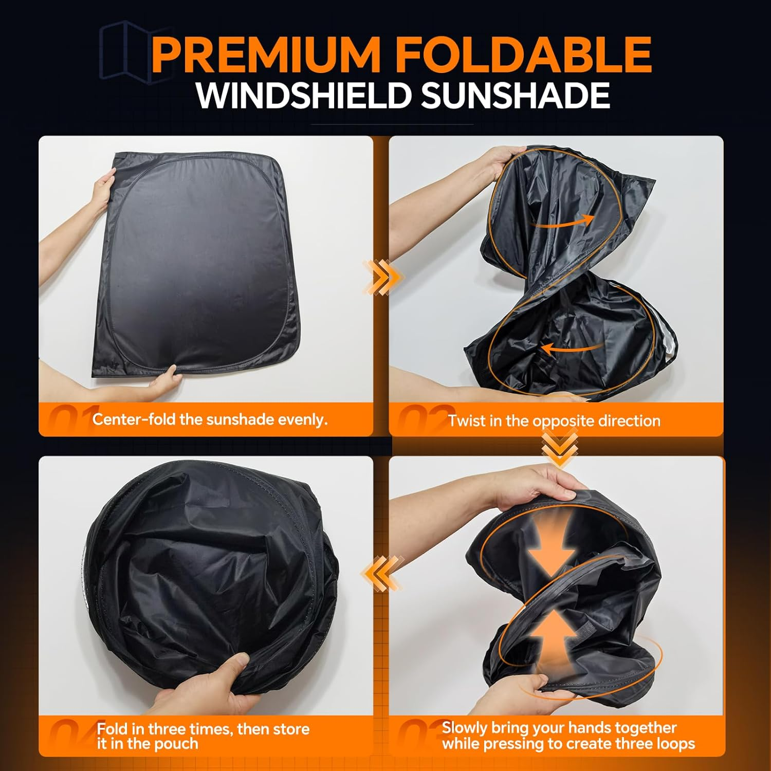 Tatmakloong Windshield Sunshade for Porsche Cayenne 2019-2024 Custom Fit Front Window Sun Shade Blocks 99% UV Rays Foldable Shield Protect Car Interior Accessories image number 5