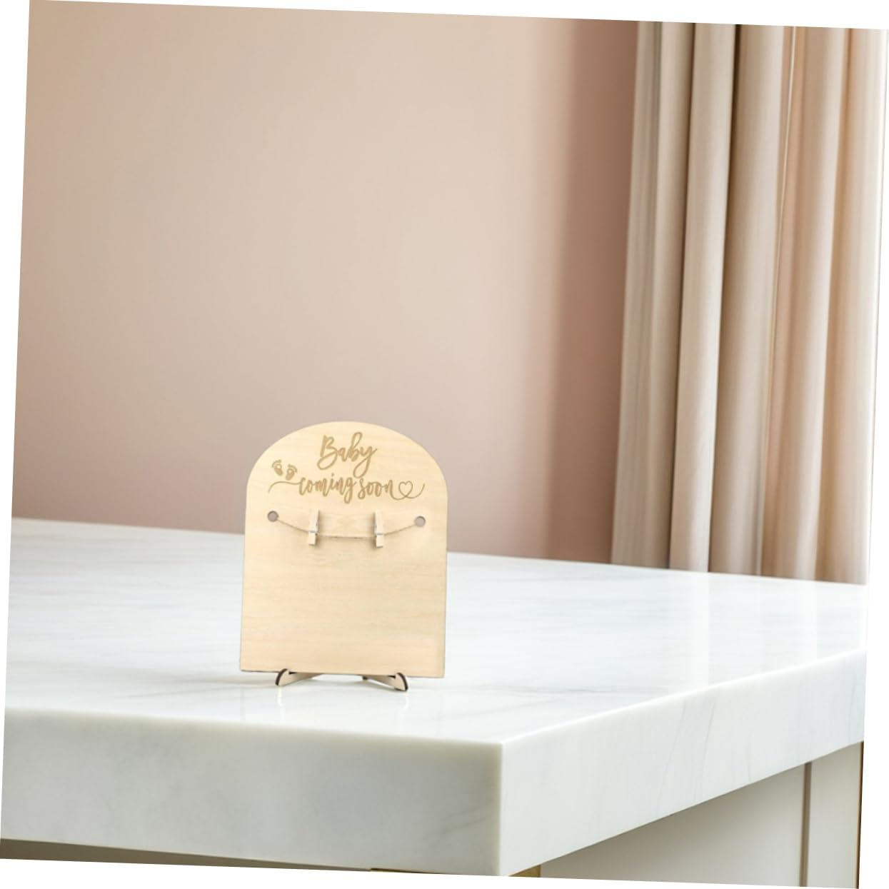 SEWOART 2Sets Wooden Milestone Cards Stand Clips Newborn Shower Milestone Markers for Nursery Wall Decor image number 5
