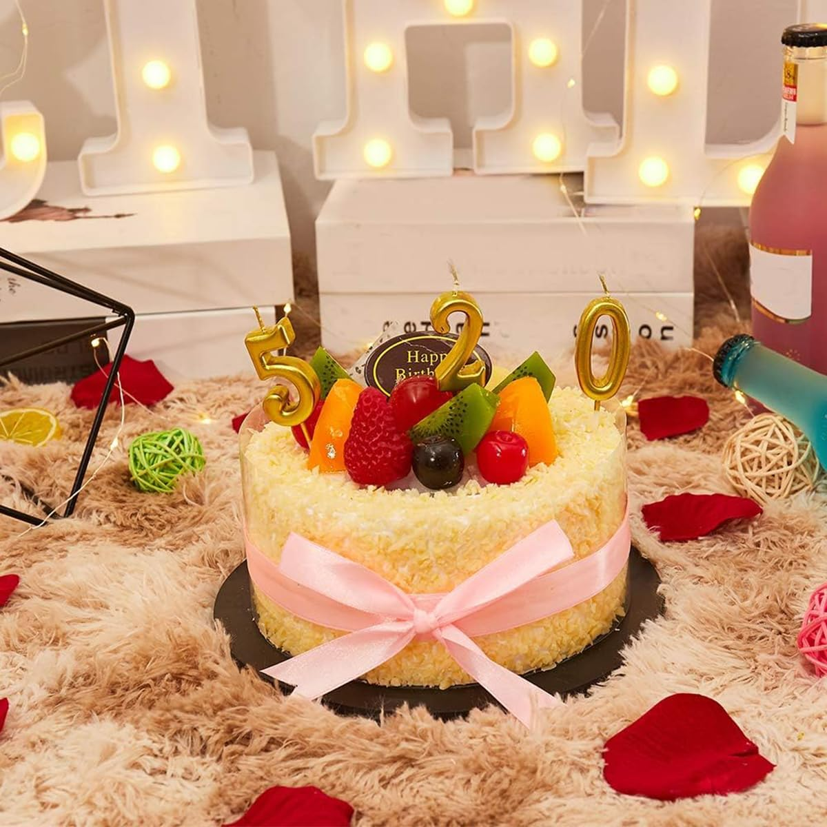 10-Count 0-9 Gold Number Birthday Candles, Cake Numeric Candles,For Cake Decoration on Birthday Parties and Wedding Anniversary Celebrations image number 1